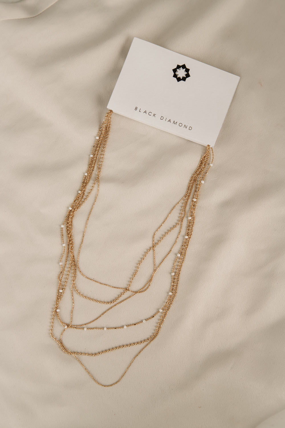 Black Diamond Jewlery - Women's Multi Strand Fine Chain Necklace in Gold