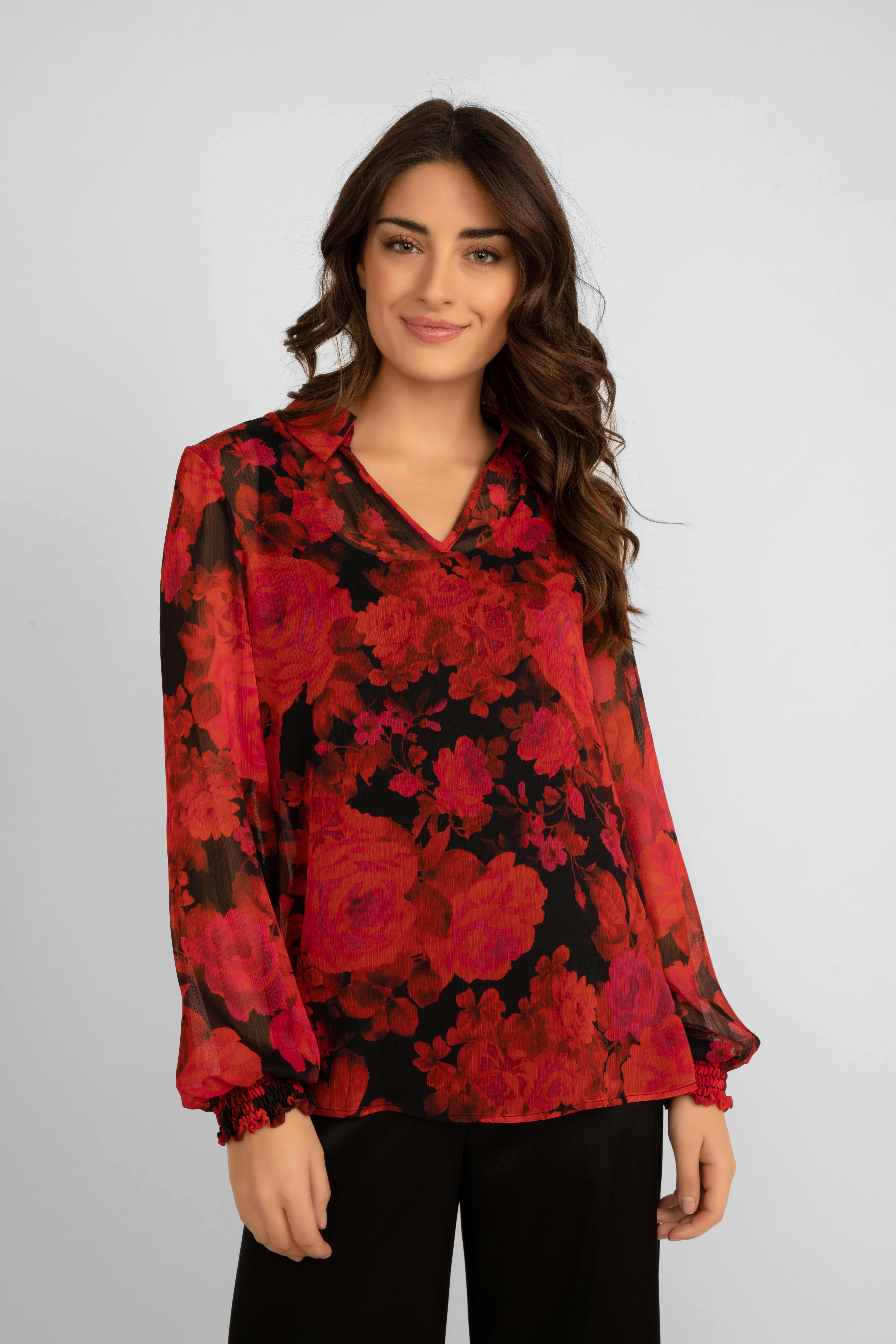 FRANK LYMAN - Sheer Floral Print Open Front Cardigan - Women's Clothing & Accessories 