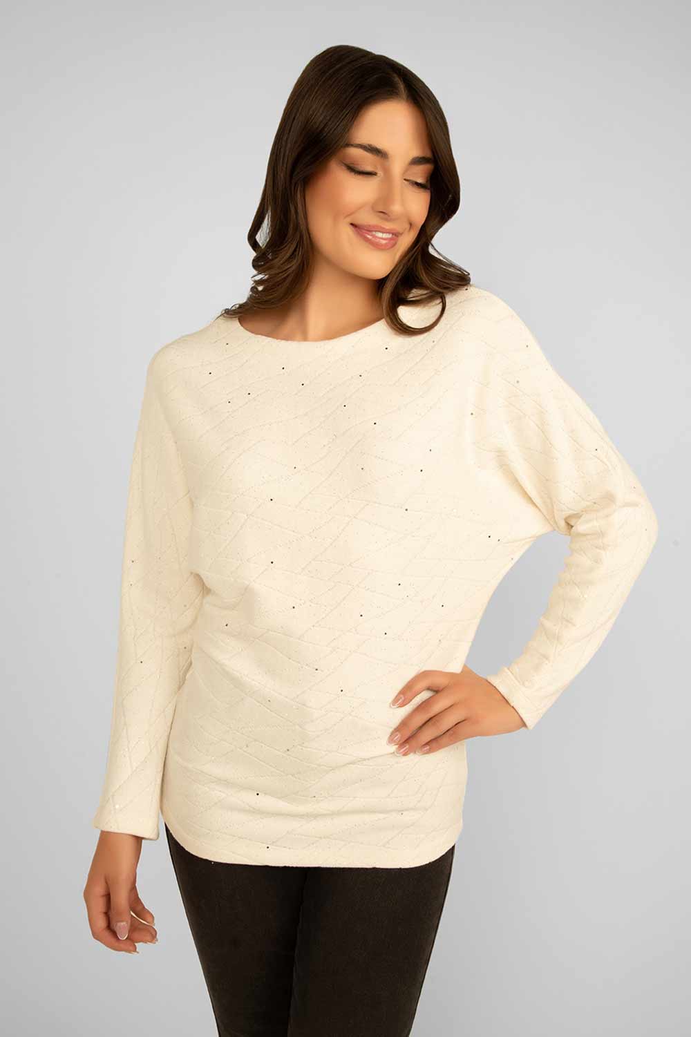 Women's Clothing FRANK LYMAN (233484) Textured Sweater in OFFWHITE