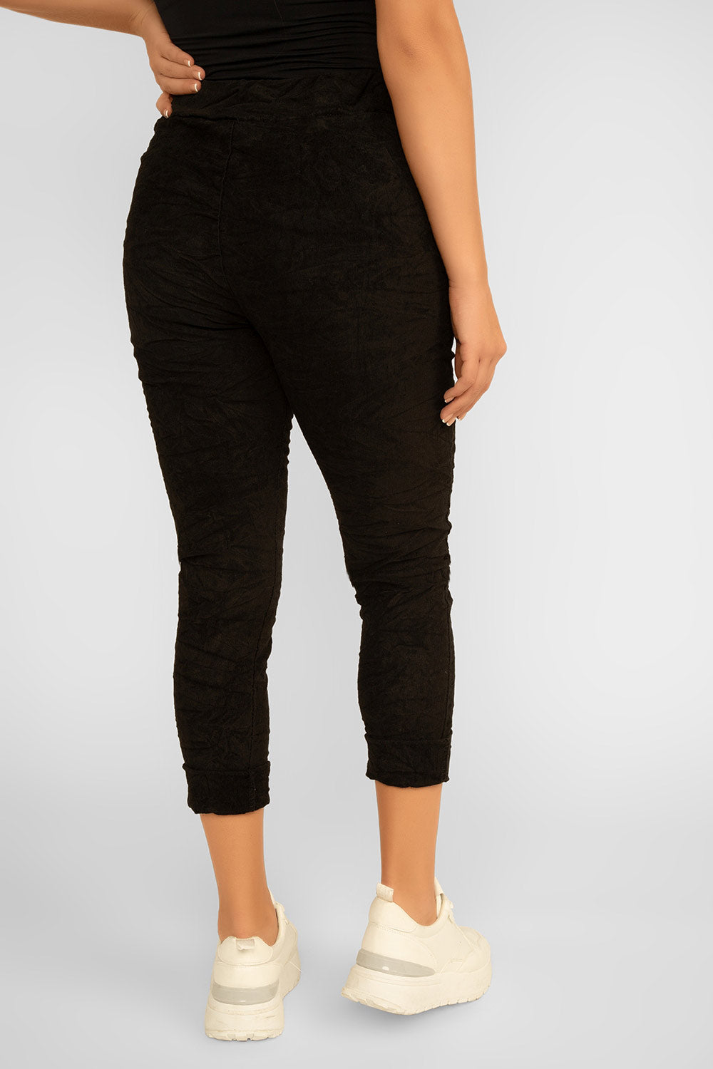 Women's Clothing ELISSIA (NF10440) Pull-On Mini Corduroy Pants in BLACK