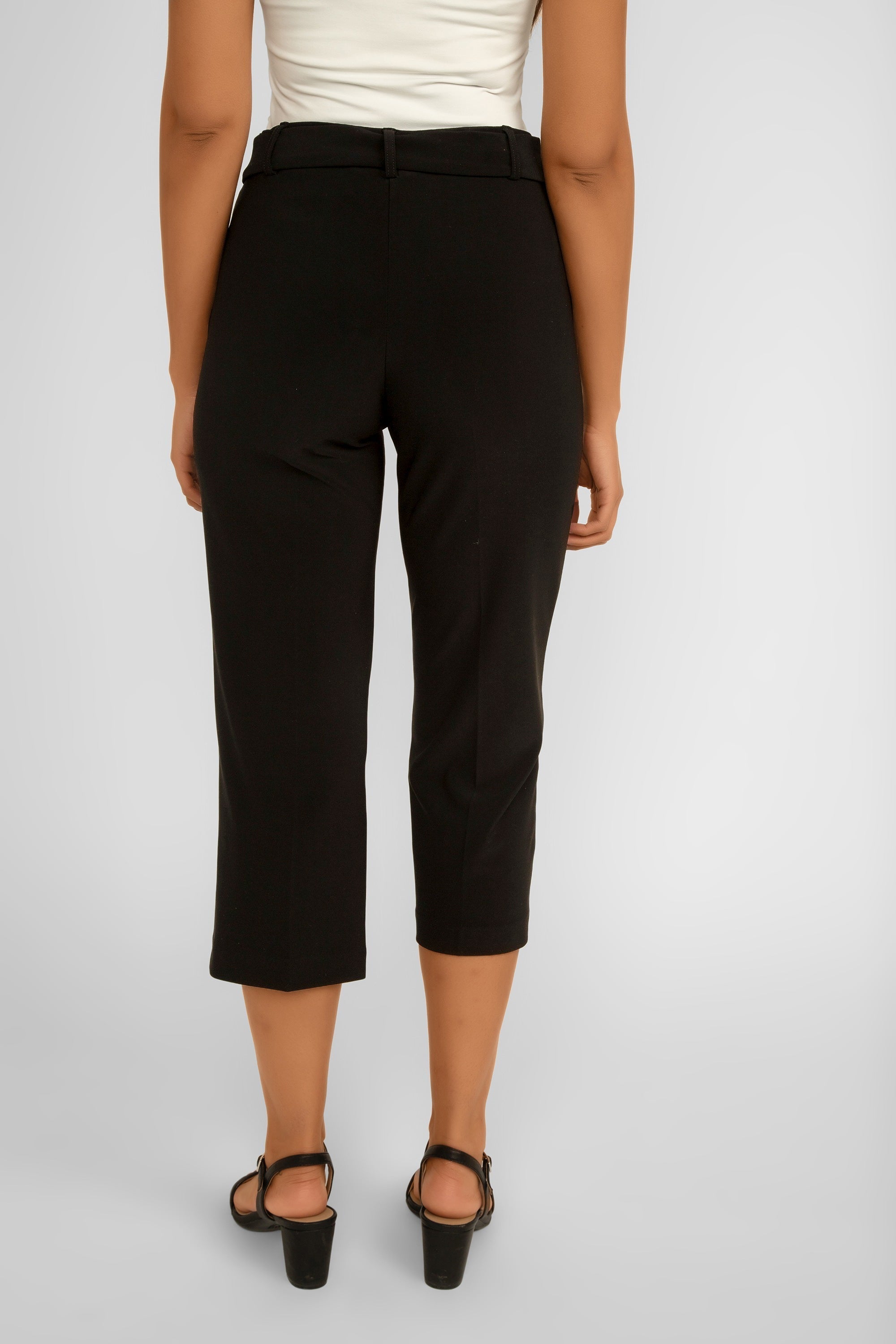 Joseph Ribkoff (241071) Women's Bonded Silky Knit, Cropped Pull On Culotte Pants in Black