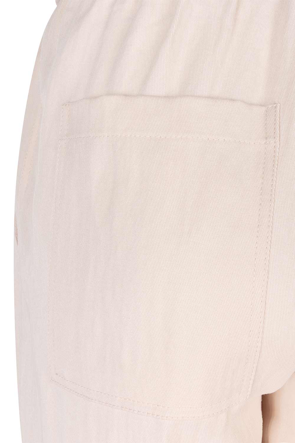 Back pocket on Esqualo (SP2410017) Women's Pull On High Rise Wide Leg Trousers with Pockets in Sand