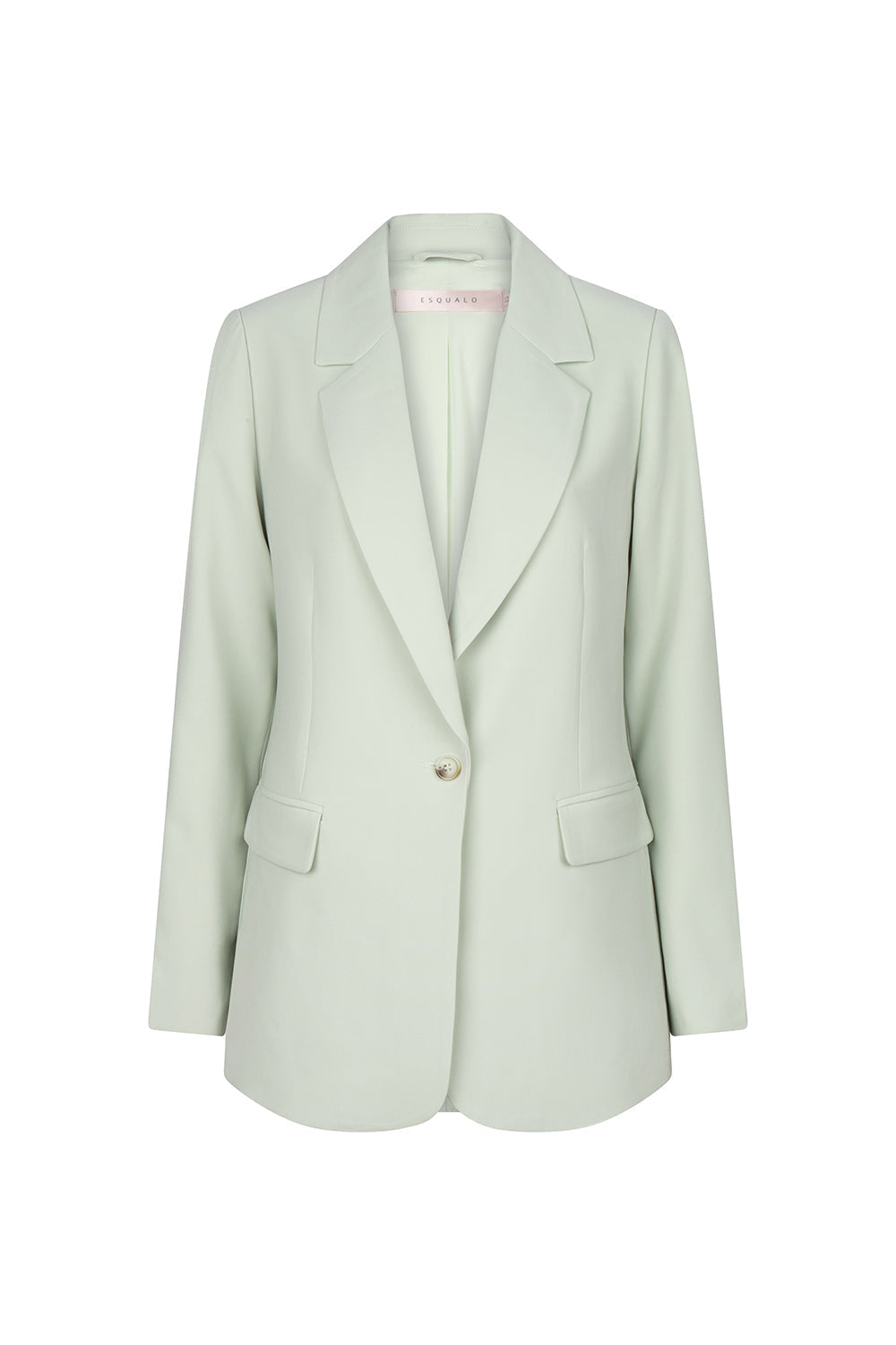 Esqualo (SP2410022) Women's Long Sleeve Tailored Blazer with Notch Collar, Single Button Close, and Front Pockets in Pistachio green
