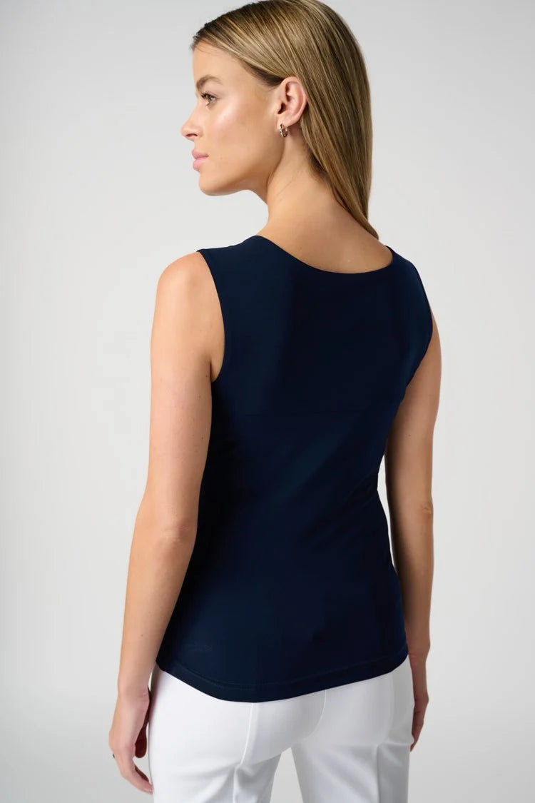 Back of Joseph Ribkoff (143132NOS) Women's Classic Square Neck Cami - The Essentials in Midnight Blue