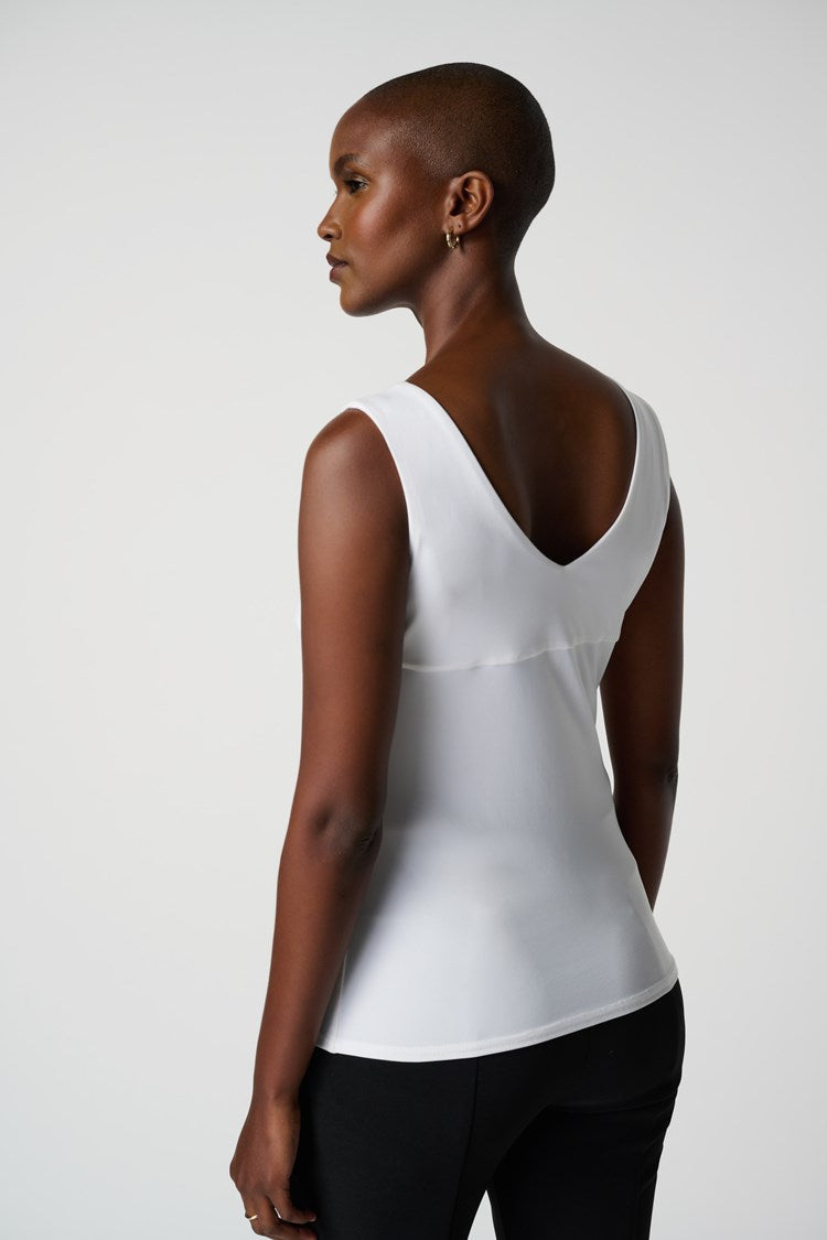 Joseph Ribkoff (201546NOS) Women's Classic V-Neck Cami - The Essentials in Vanilla White