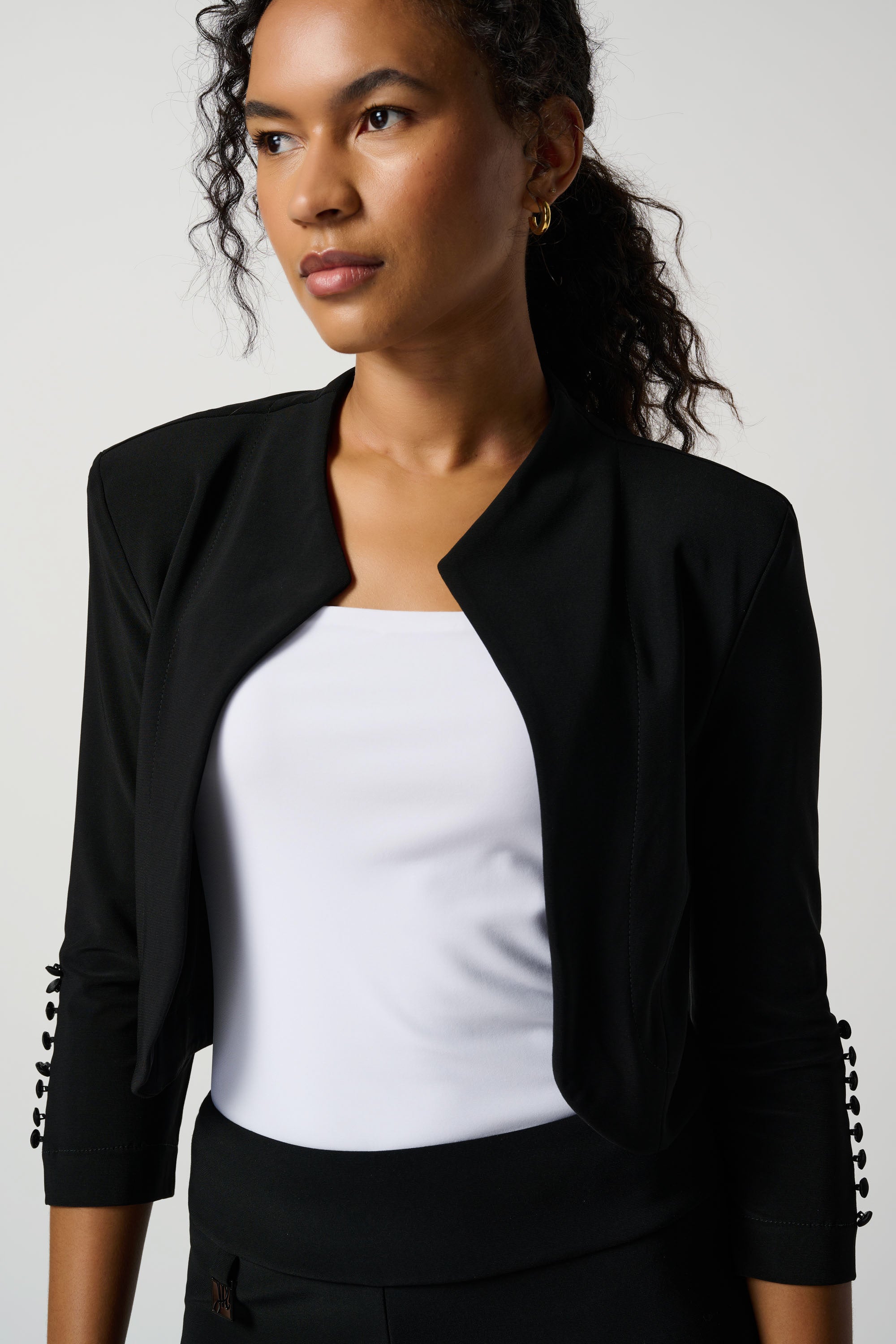 Joseph Ribkoff (213707NOS) Women's 3/4 Sleeve Classic Bolero Jacket in Black