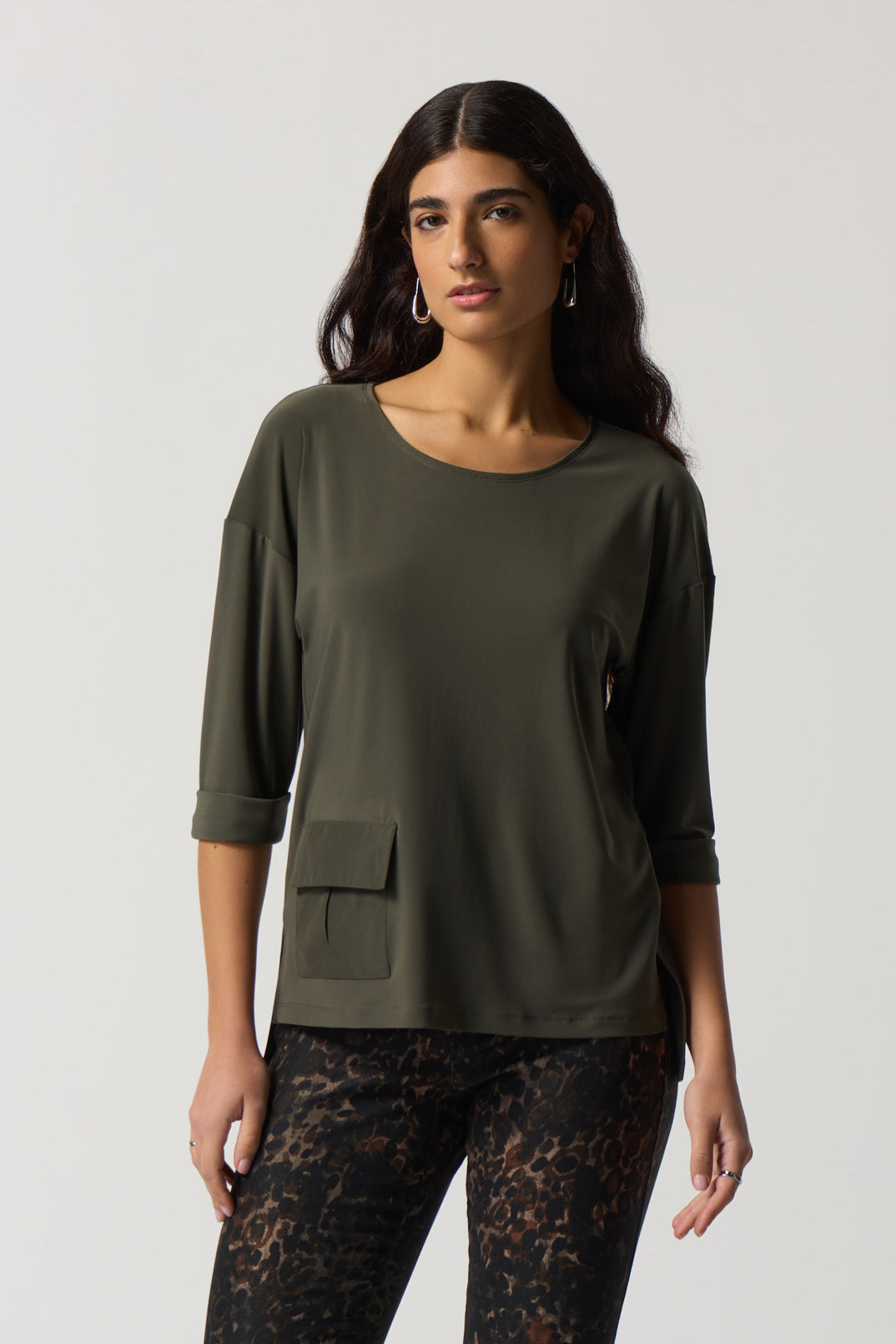 3/4 Sleeve Top With Pocket