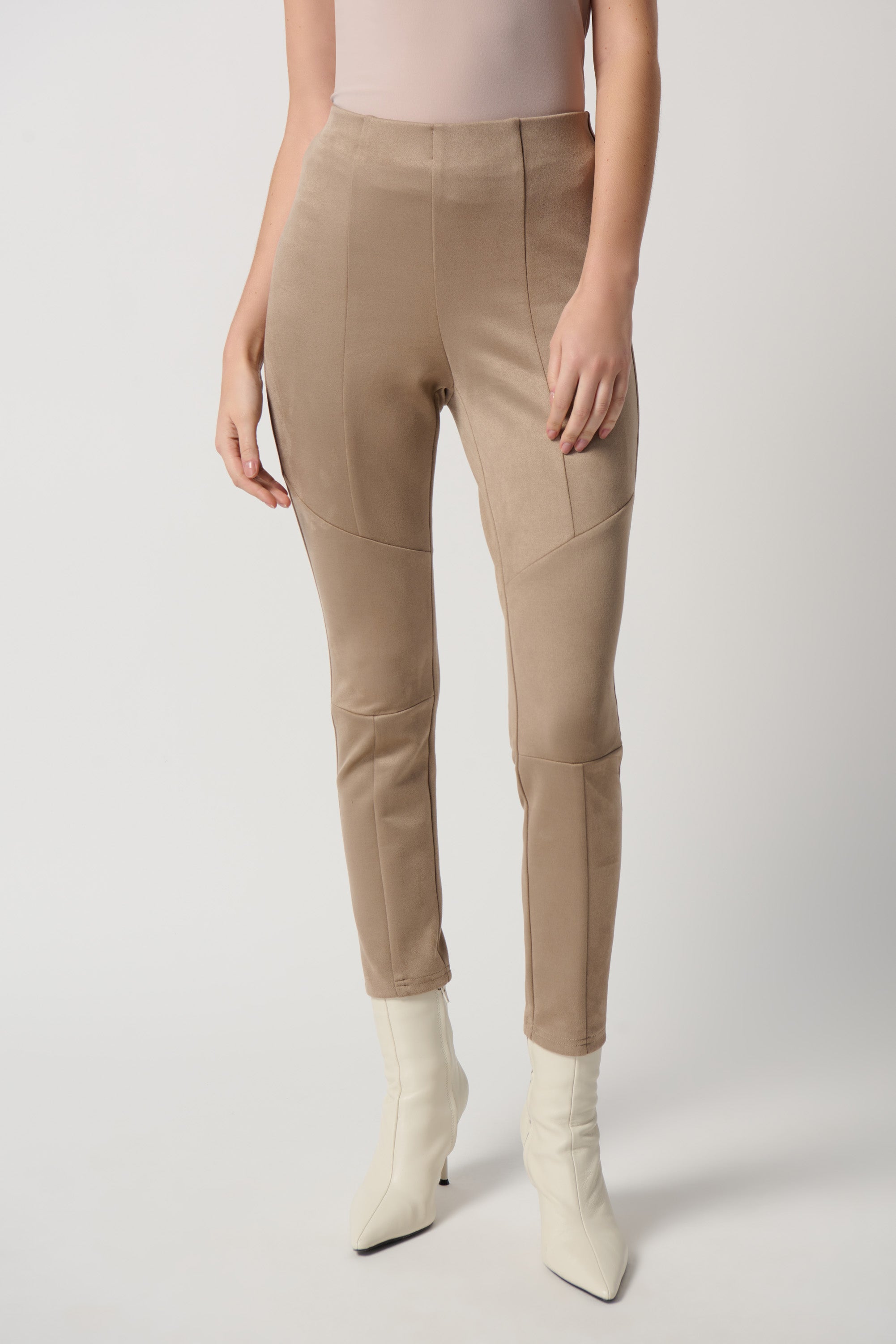 Knee Cut Suede Leggings