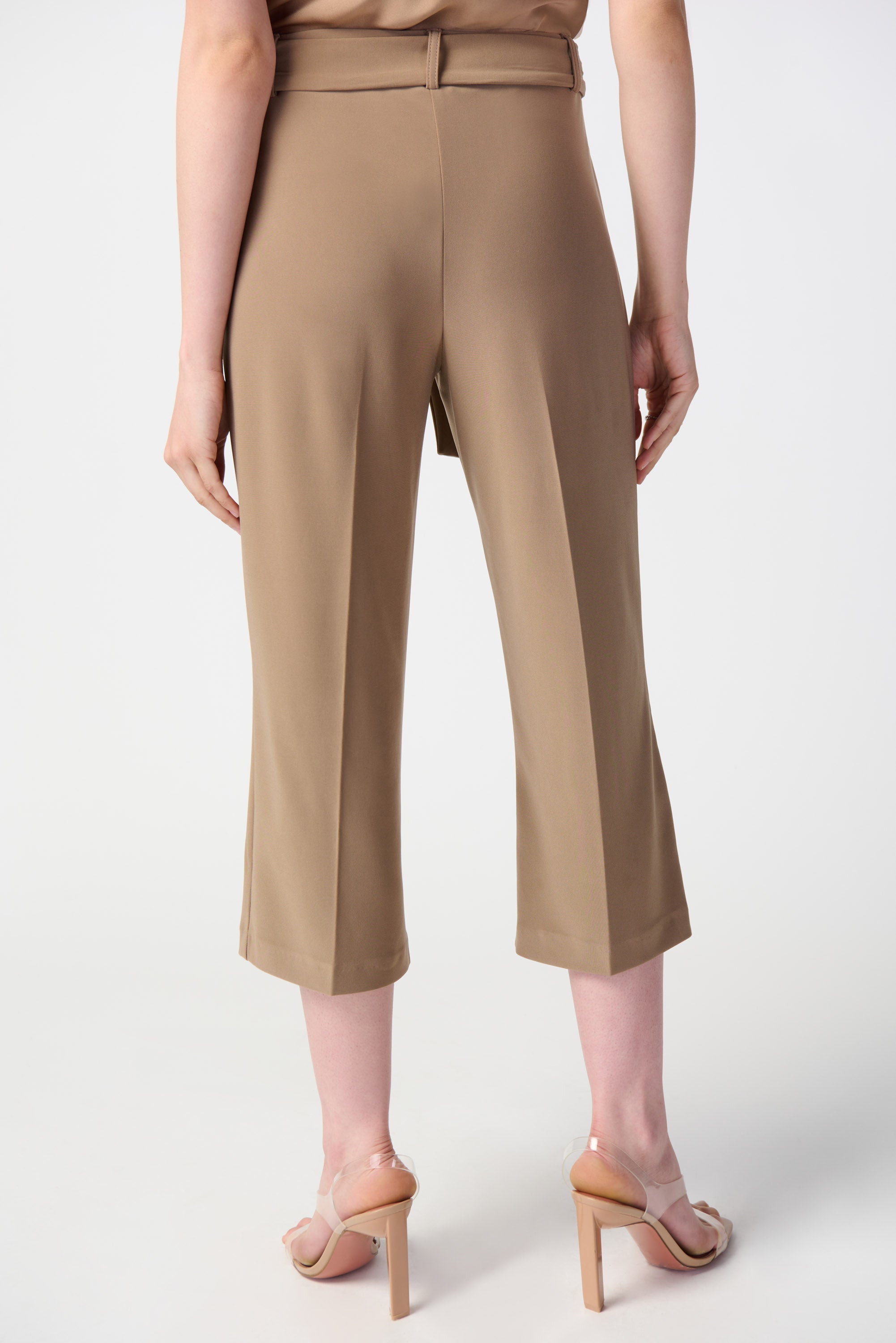 Joseph Ribkoff (241071) Women's Bonded Silky Knit, Cropped Pull On Culotte Pants in Tigereye Brown