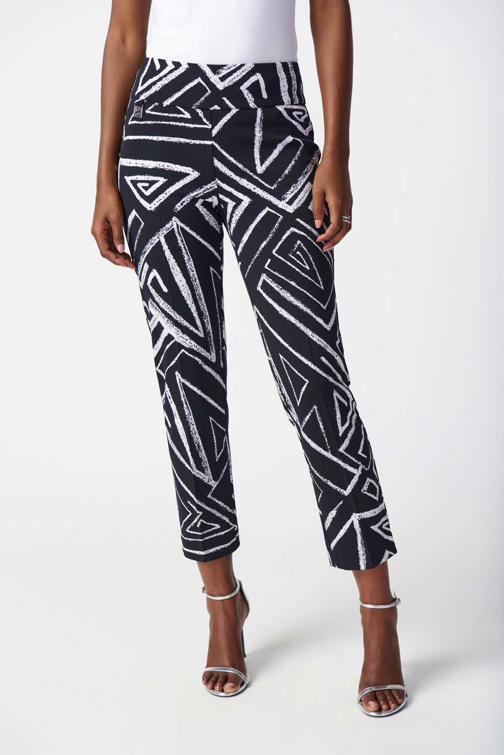 Abstract Print Cropped Pants