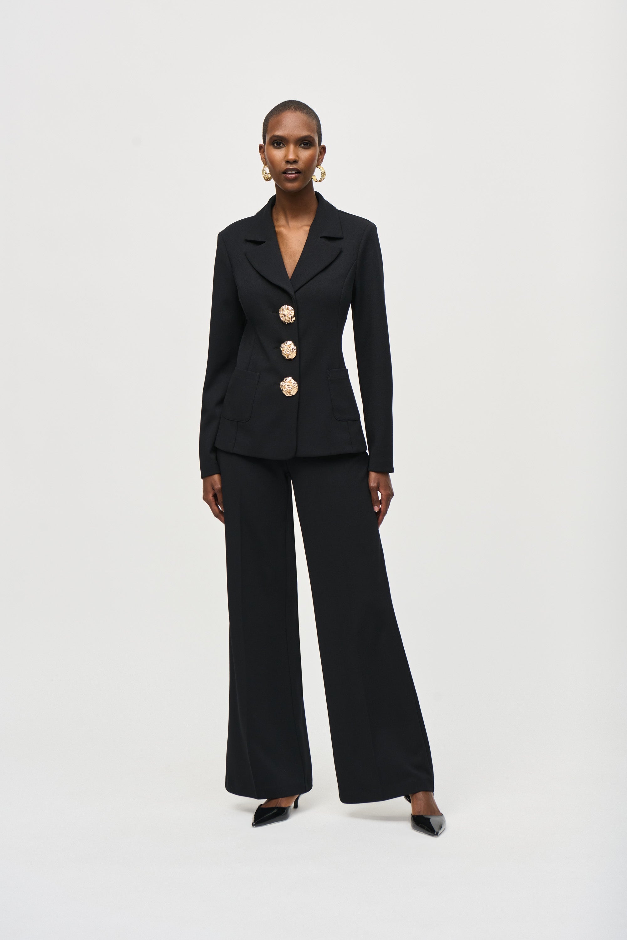 Classic Scuba Crepe Wide-Leg Pull-On Pants