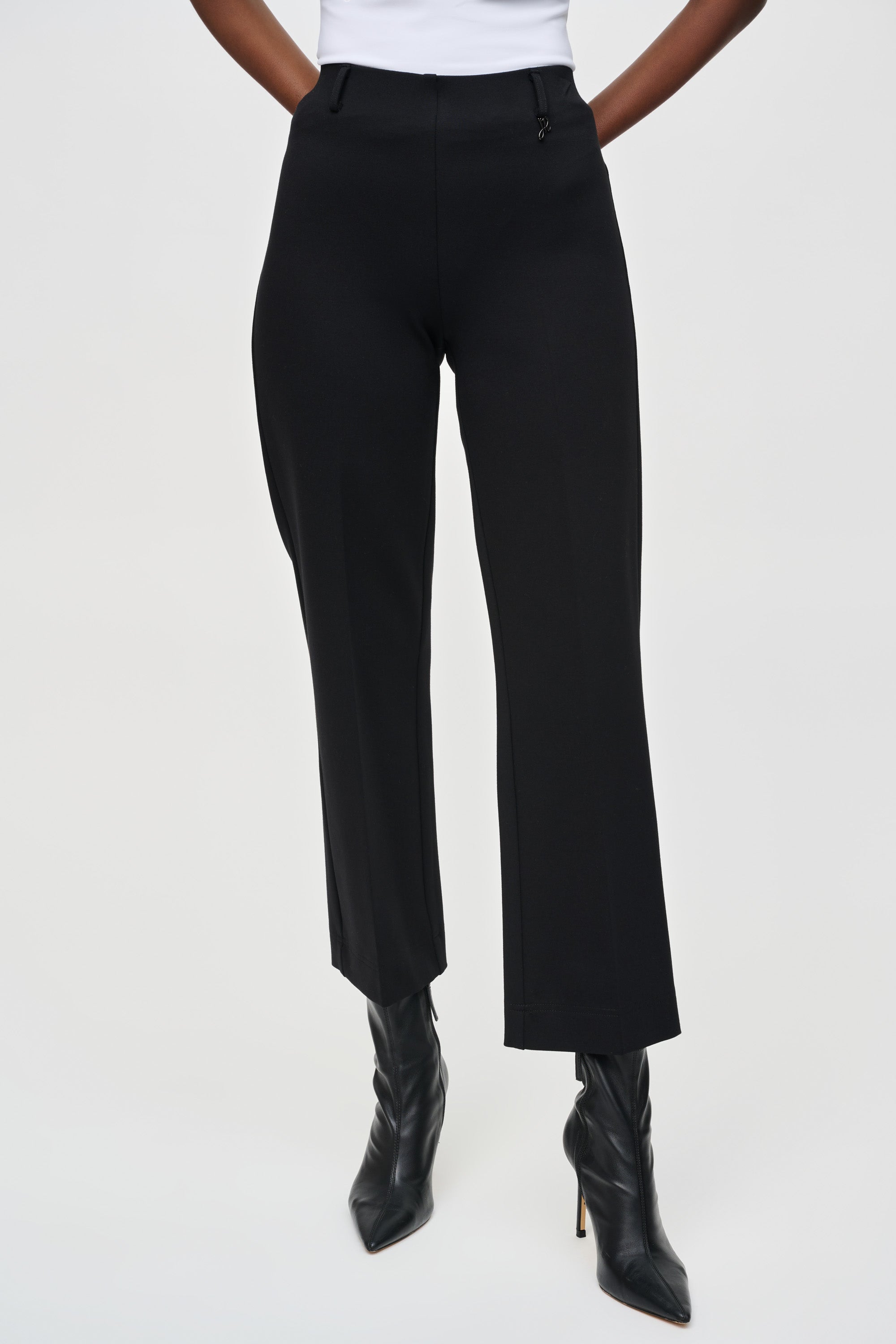 Joseph Ribkoff (243049) Women's Heavy Knit Straight Fit Pull-On Pants with 27 inch inseam in Black