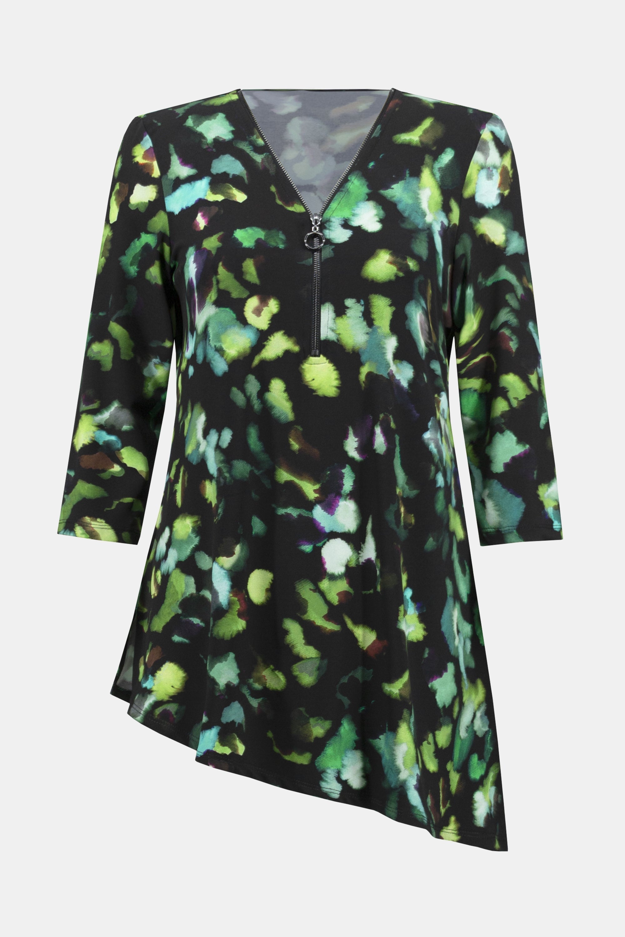 Joseph Ribkoff (243134) Women's 3/4 Sleeve Silky Knit Green Abstract Printed Tunic