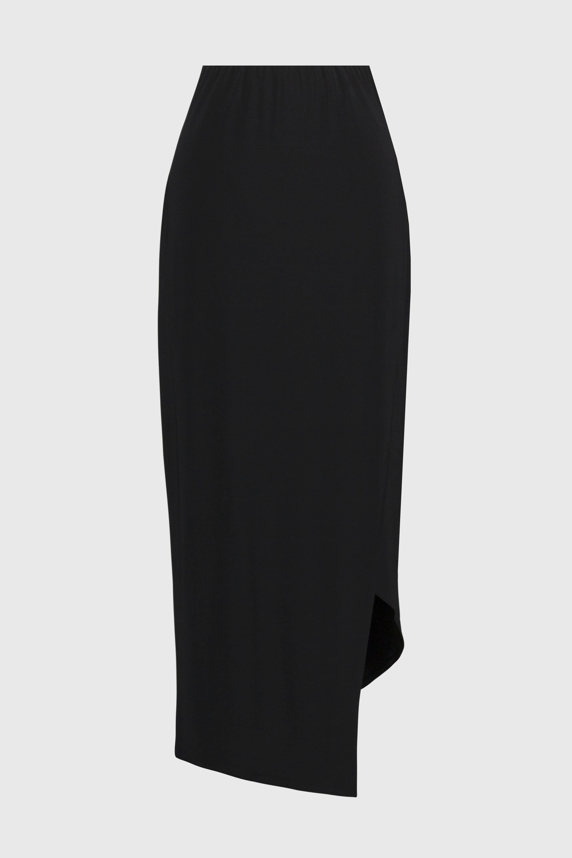 Off-Figure Joseph Ribkoff (244091) Silky Knit Asymmetrical Pull-on Skirt in Black