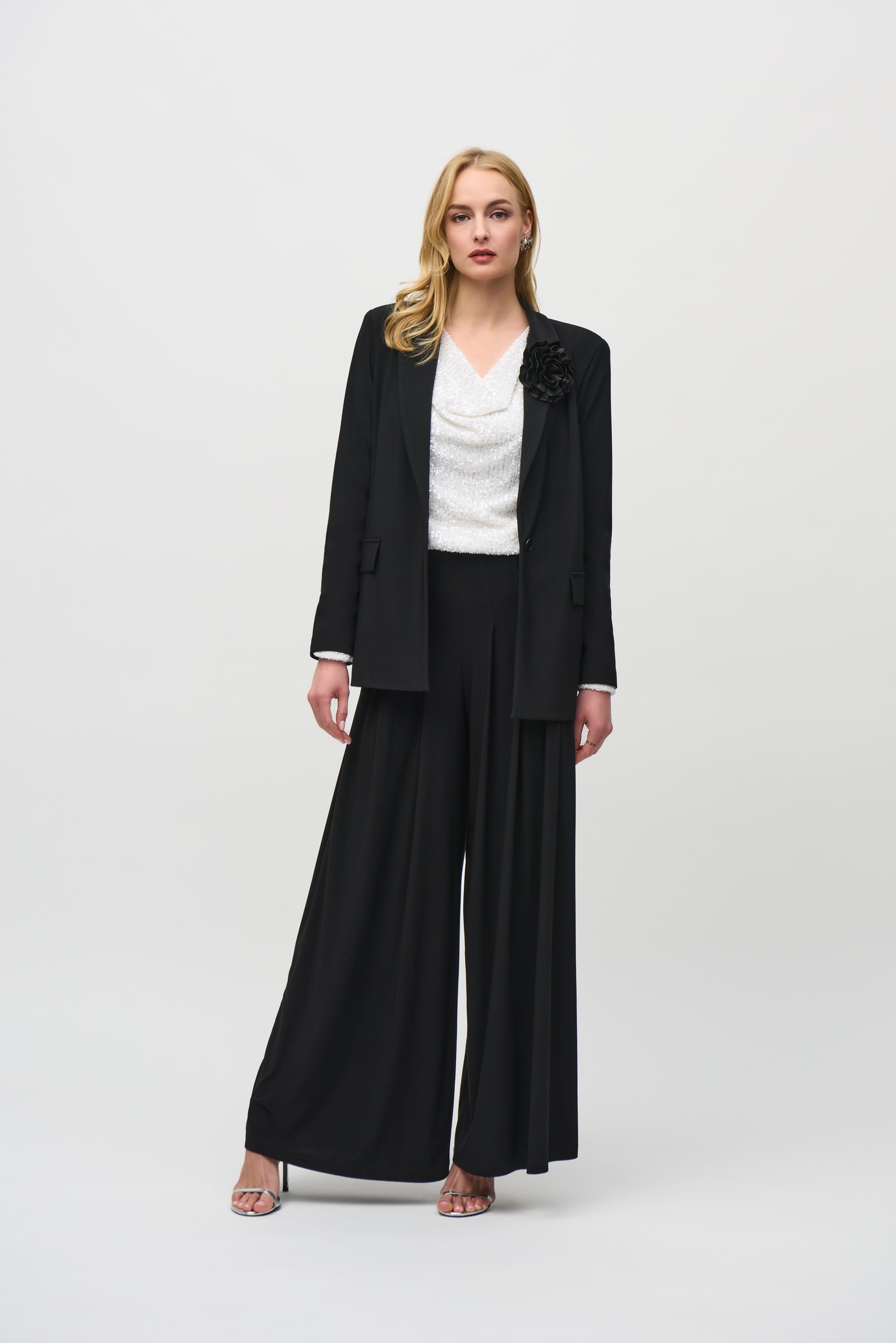 Joseph Ribkoff (244151) Silky Knit Wide-Leg Pull-On Pants in Black