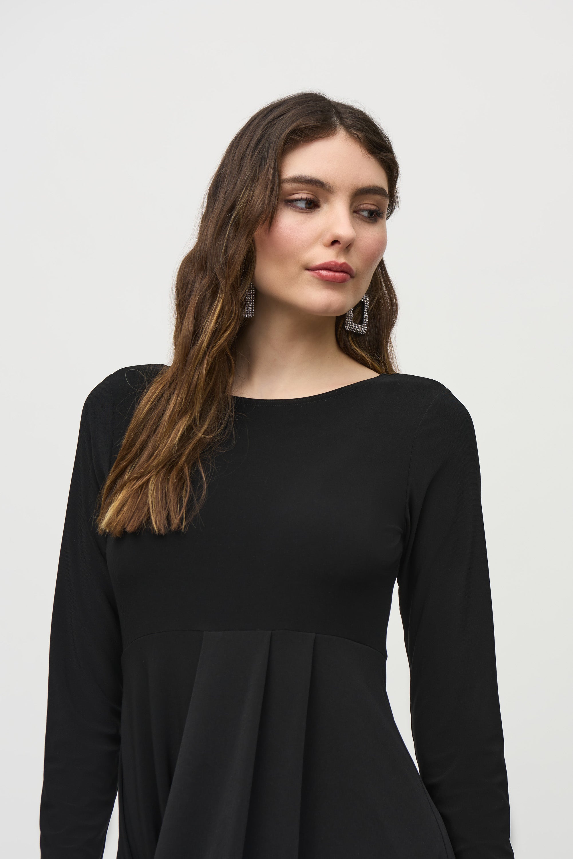 Joseph Ribkoff (244250) Long Sleeve Silky Knit Cocoon Dress in Black