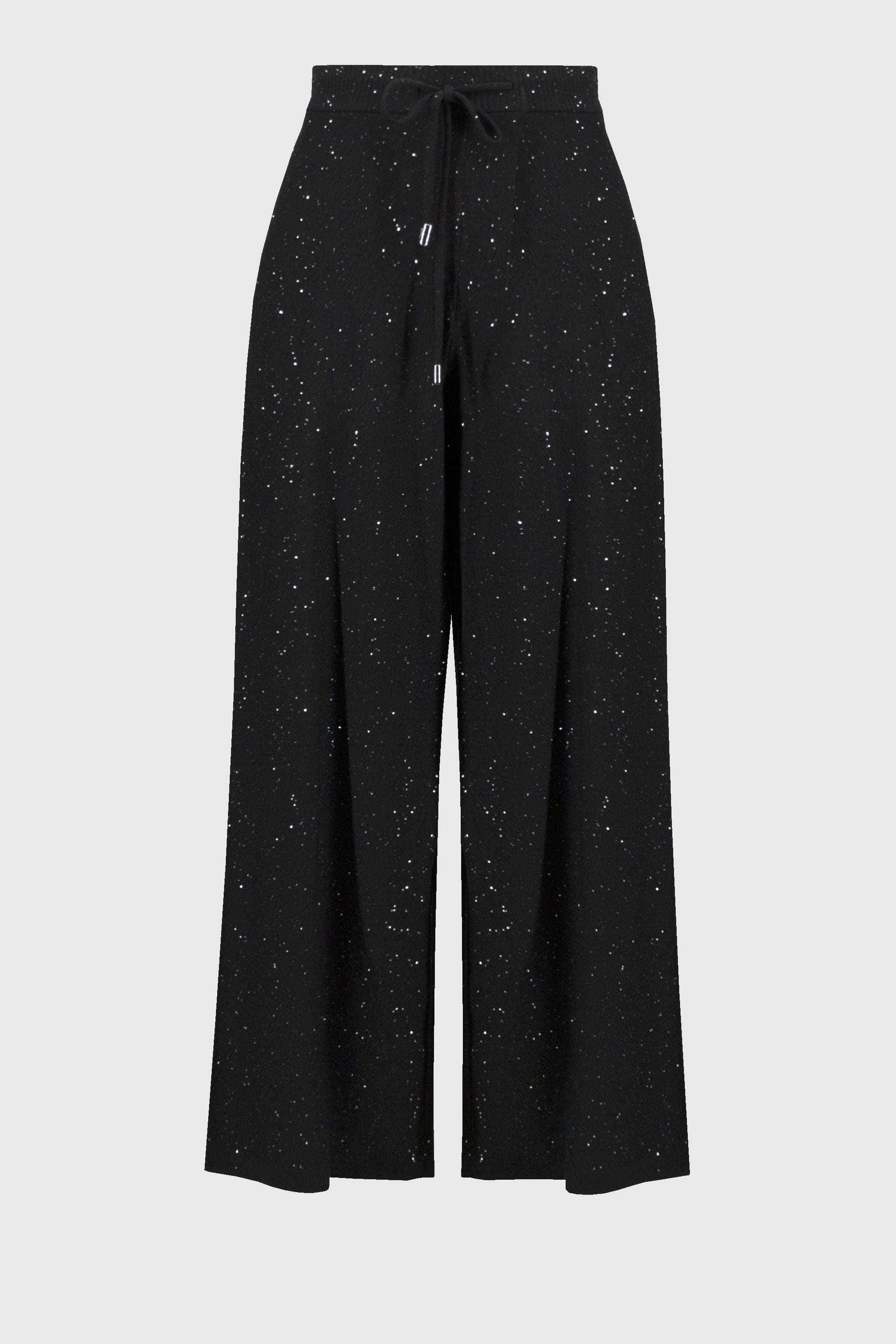 Off-figure Joseph Ribkoff (244922) Wide Leg Sequined Sweater Knit Culotte Pants in Black