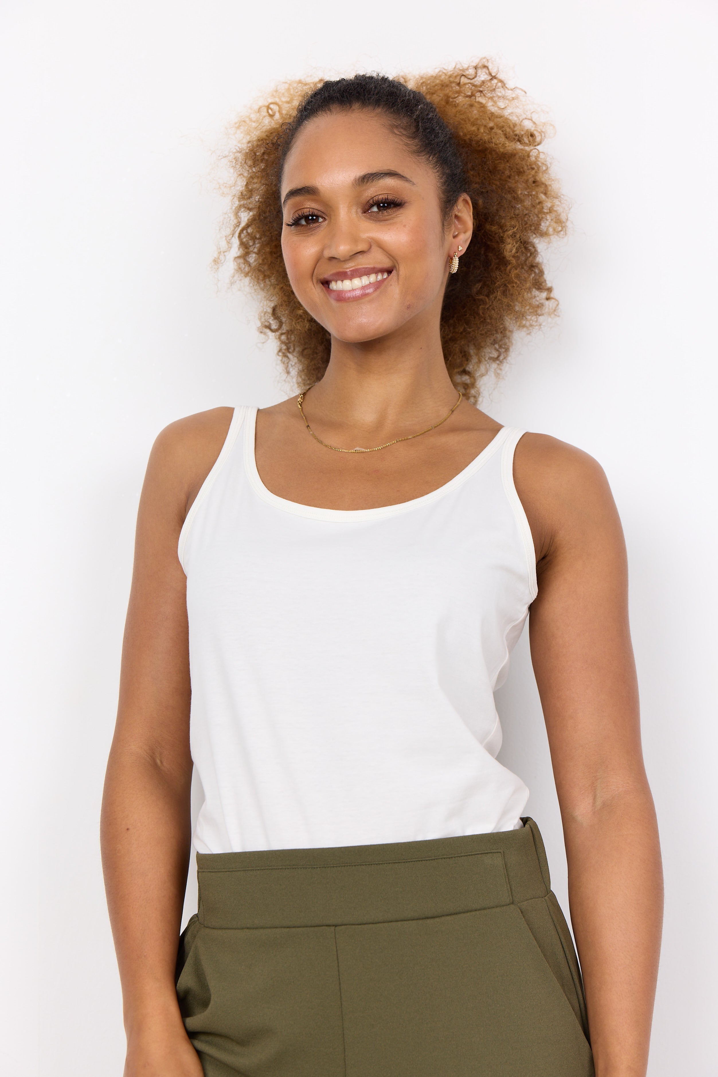 Soya Concept (24743) Women's Scoop Neck Tank Top in White