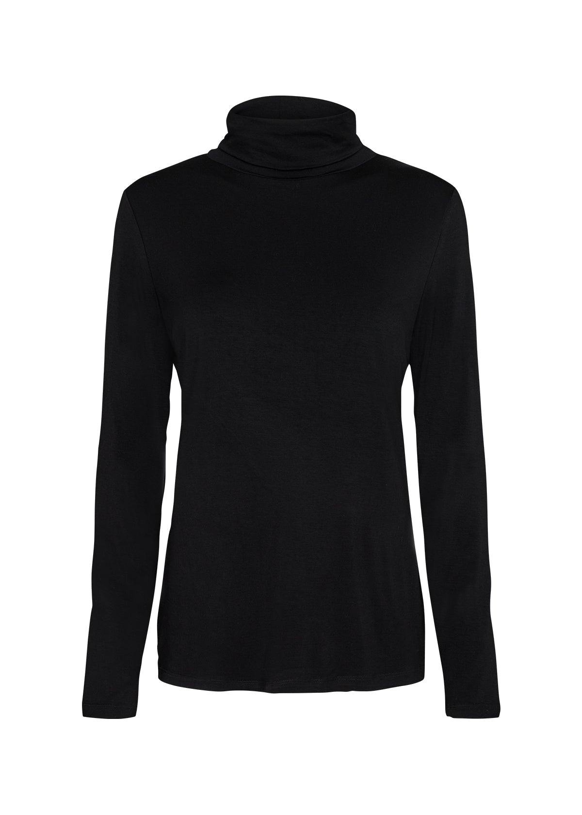 Soya Concept (24864)  Women's Marcia Long Sleeve Turtleneck Lyocell Top in Black