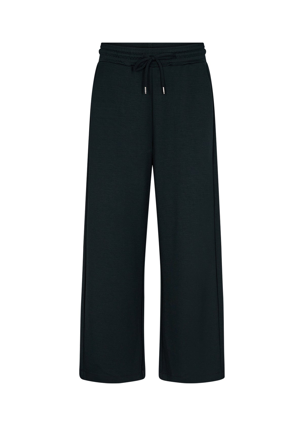 Soya Concept (25328) Women's High Waist, Wide Leg Banu Brushed Knit Drawstring Pants in Black