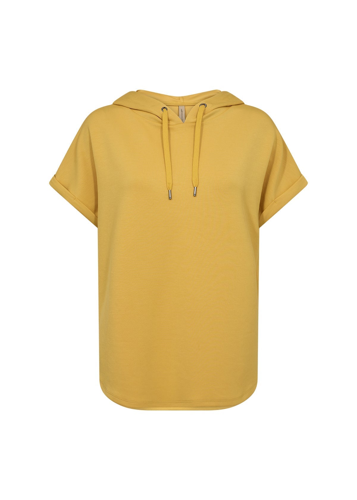 Soya Concept (26166) Short Dolman Sleeve Hooded Banu Popover in Golden Yellow