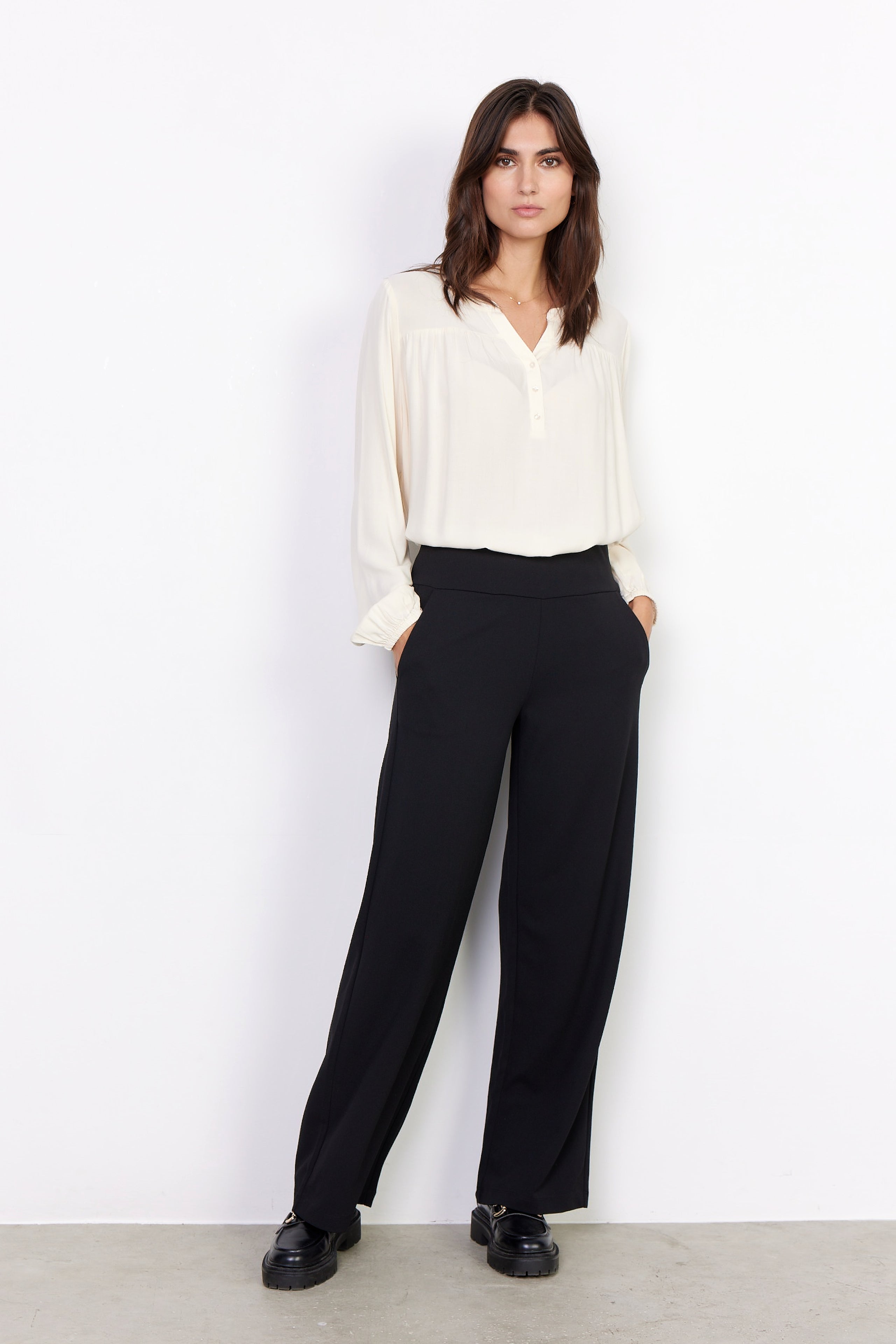 Soya Concept (26188) Siham Pant - women's Wide Leg Pull On Pants in Black