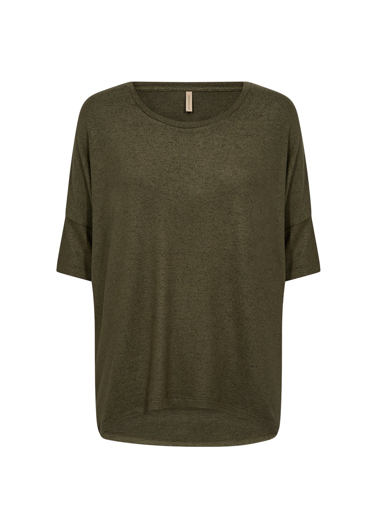 Soya Concept (26244) Women's Short Dolman Sleeve Brushed Top in Army Green