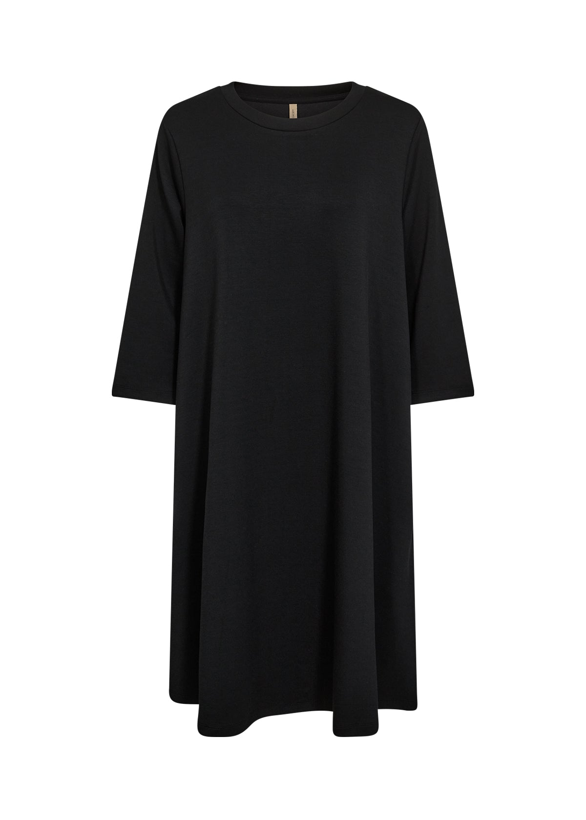 Soya Concept (26307) Women's Banu 3/4 Sleeve Knee Length Crew Neck Dress With Pockets in Black