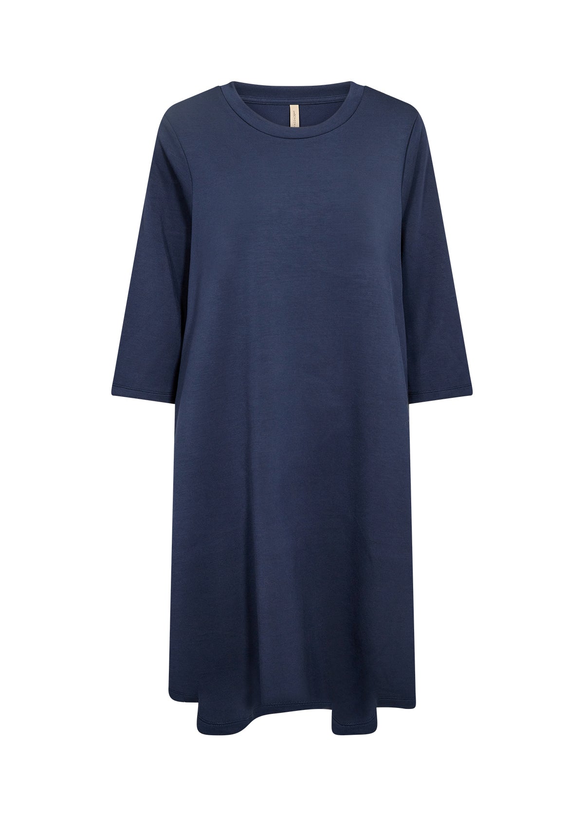 Soya Concept (26307) Women's Banu 3/4 Sleeve Knee Length Crew Neck Dress With Pockets in Blue Iris Navy