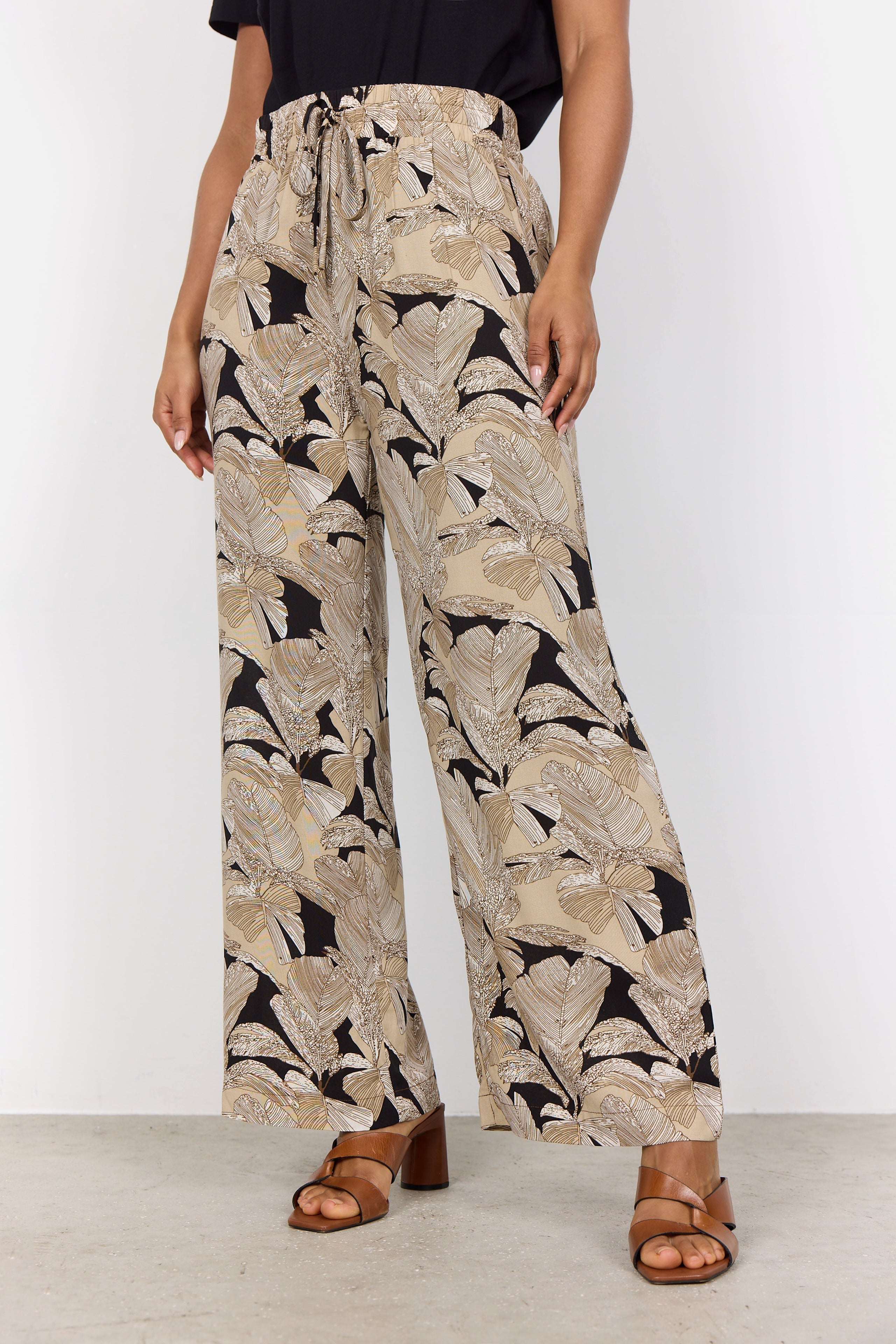 Leaf Print Pants