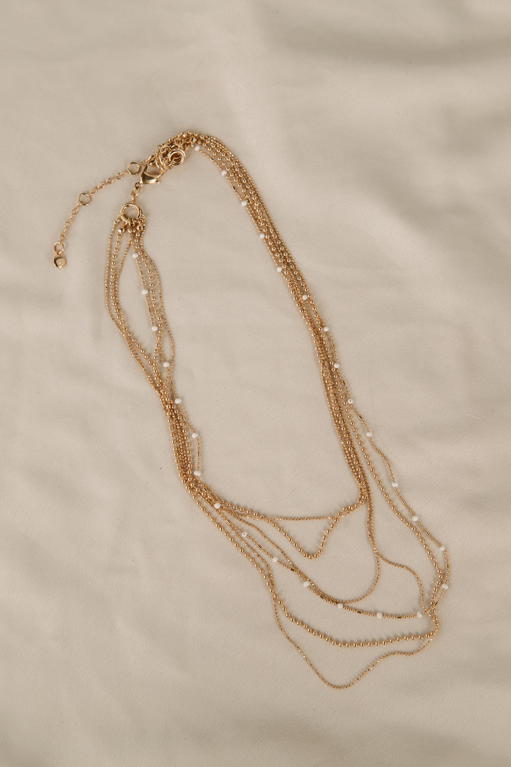 Black Diamond Jewlery - Women's Multi Strand Fine Chain Necklace in Gold