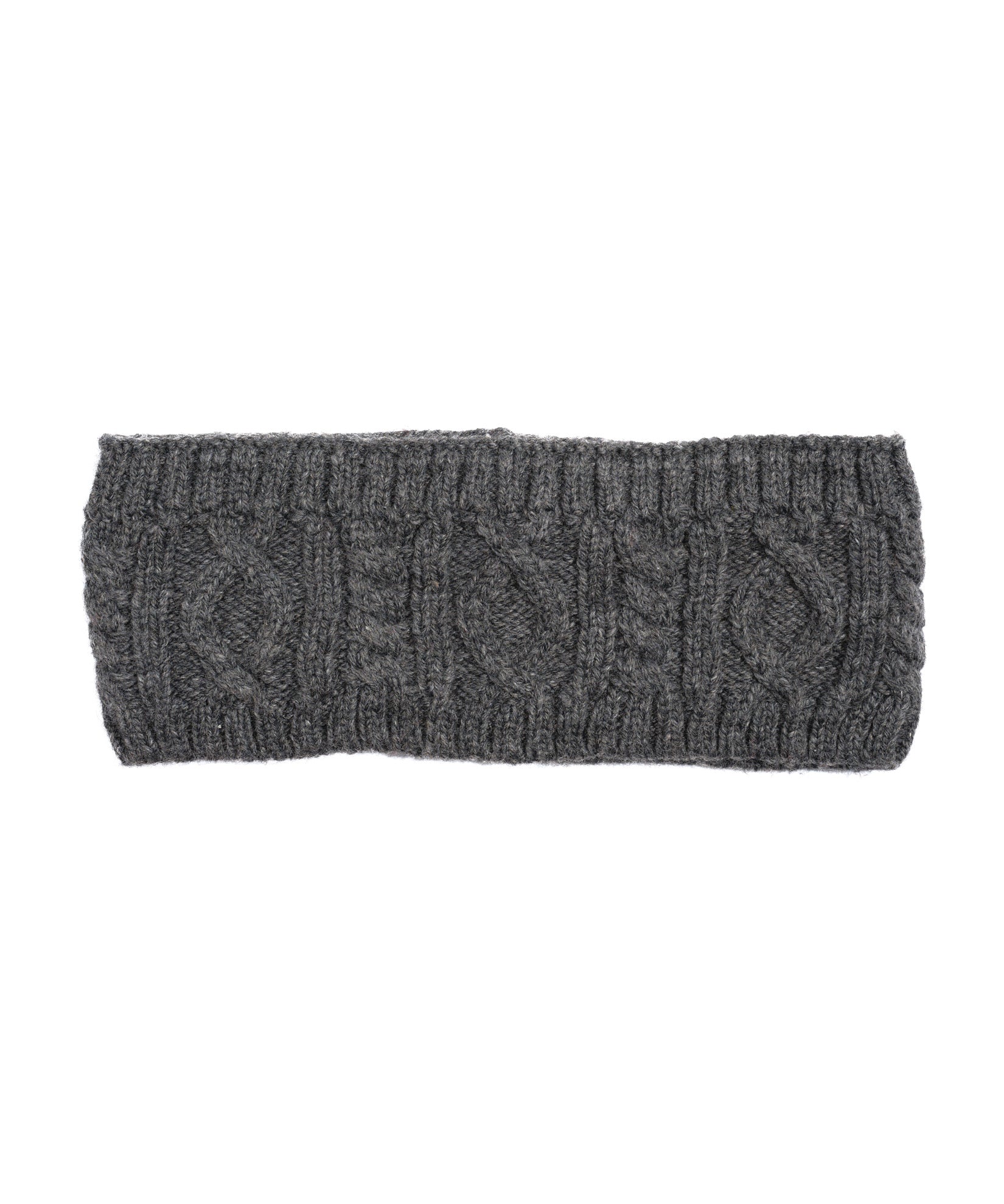 Echo (EC0795) Women's Fleece Lined Cable Knit Headband in Charcoal Grey