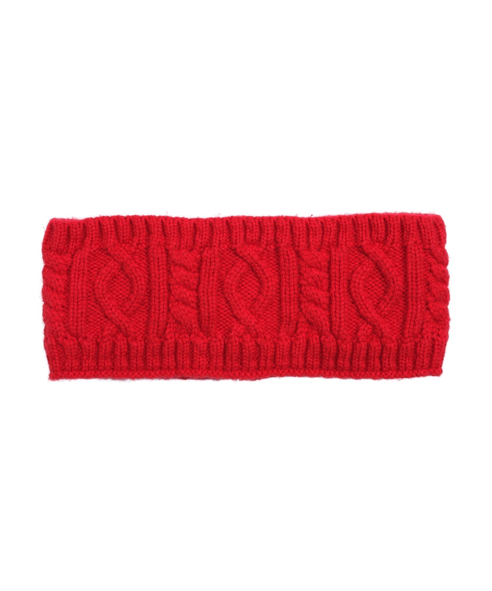 Echo (EC0795) Women's Fleece Lined Cable Knit Headband in Cherry Red