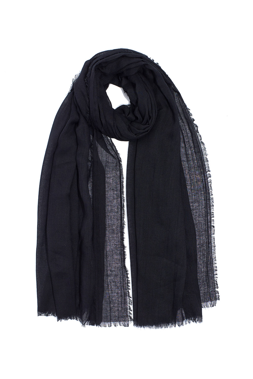 Echo (EE0019) Women's Sustainable Crinkle Wrap Scarf in Black