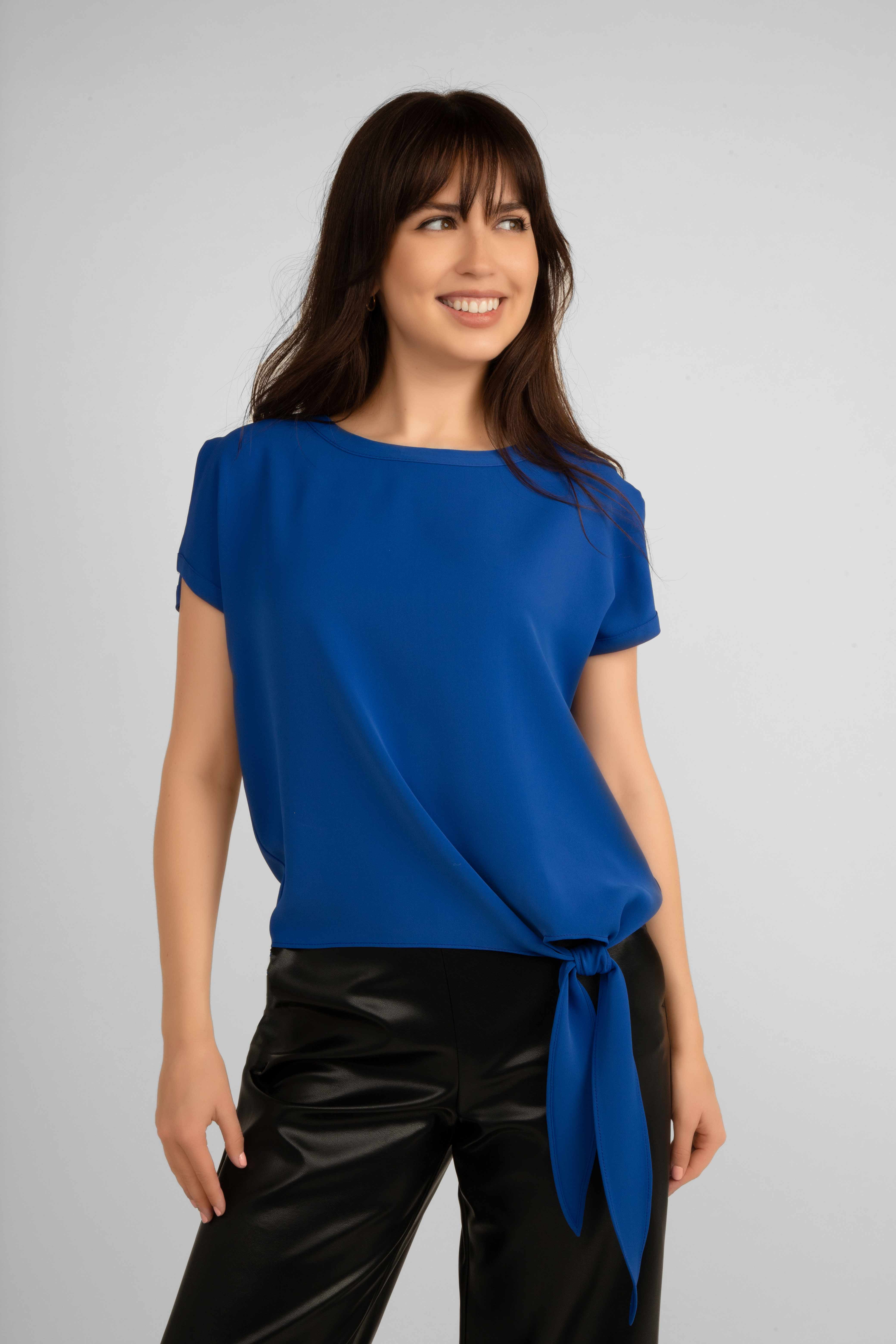Women's Clothing FRANK LYMAN (181224) Short Sleeve Top with Side Tie in ROYAL