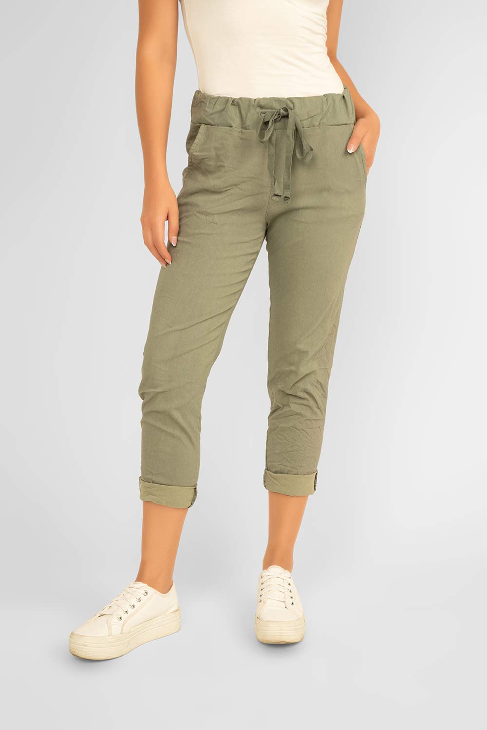 Women's Clothing BELLA AMORE (20002S) Pull-on Pants in ARMY