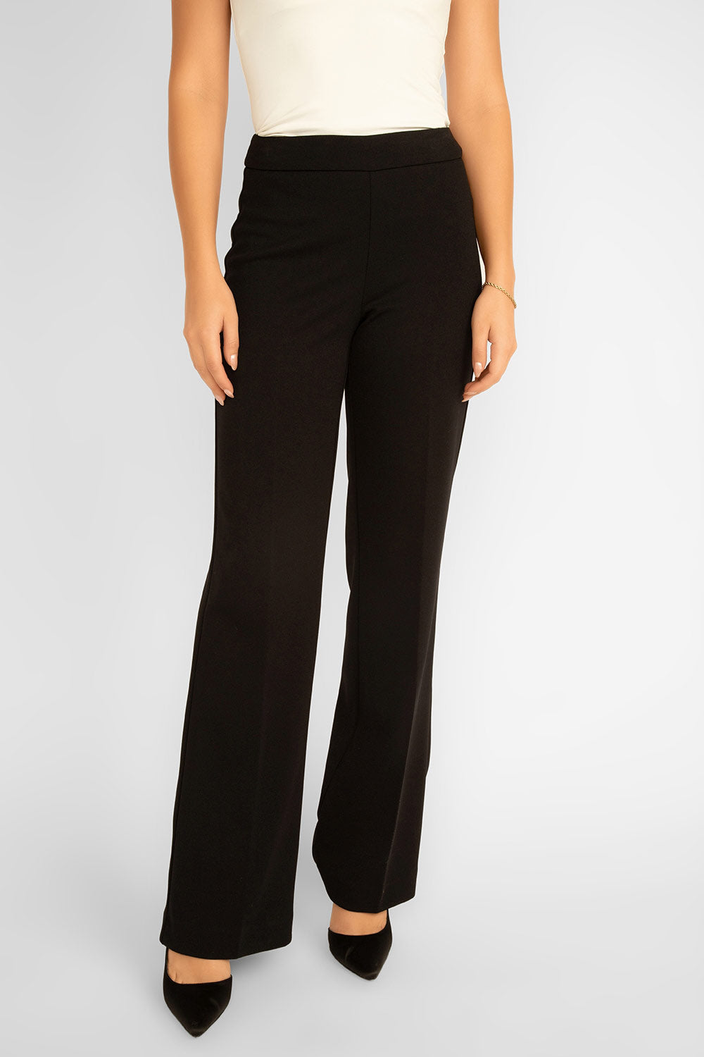 Scuba Crepe Wide Leg Dress Pants