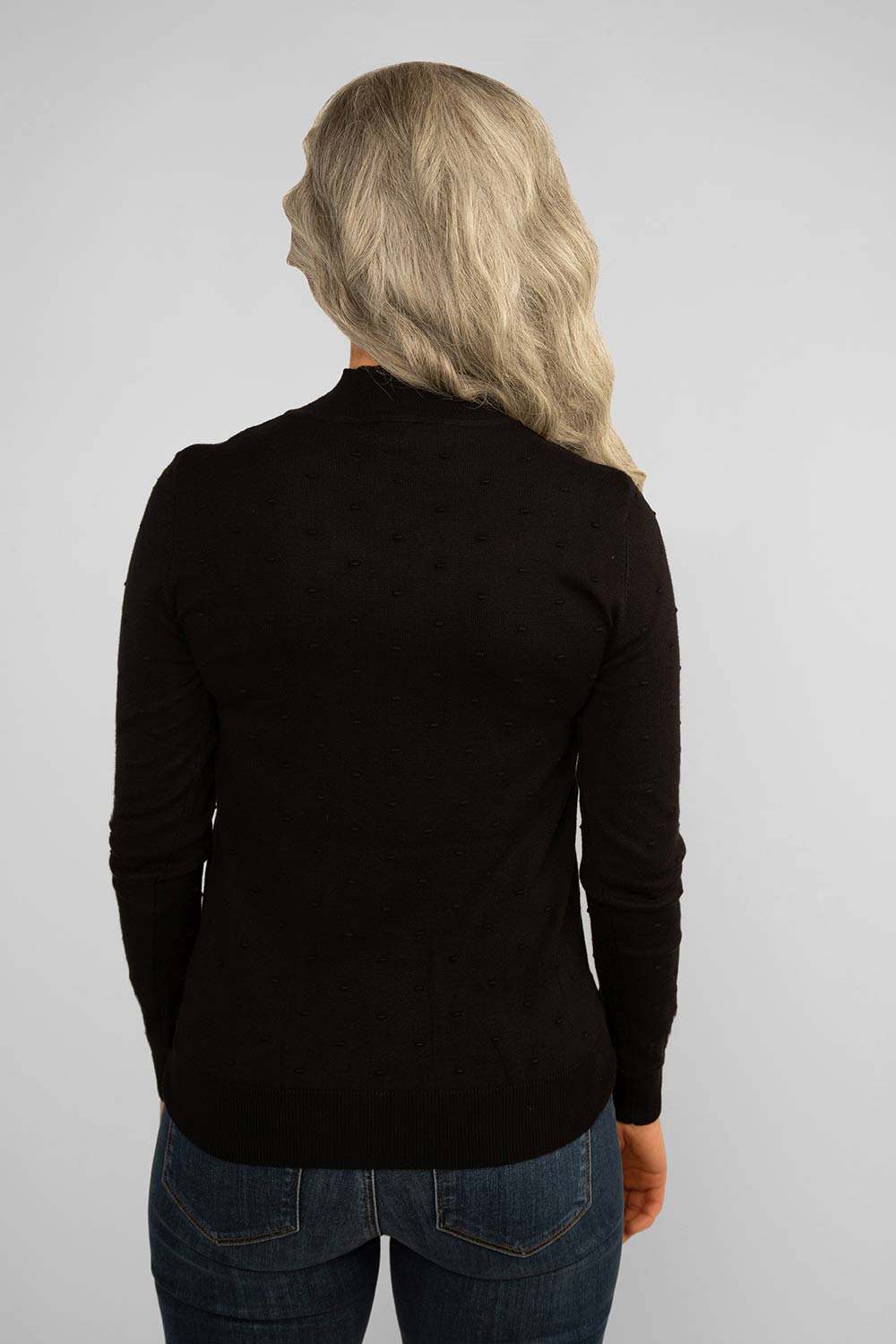 Women's Clothing CARRE NOIR (6603)  Lightweight Polka Dot Sweater in BLACK