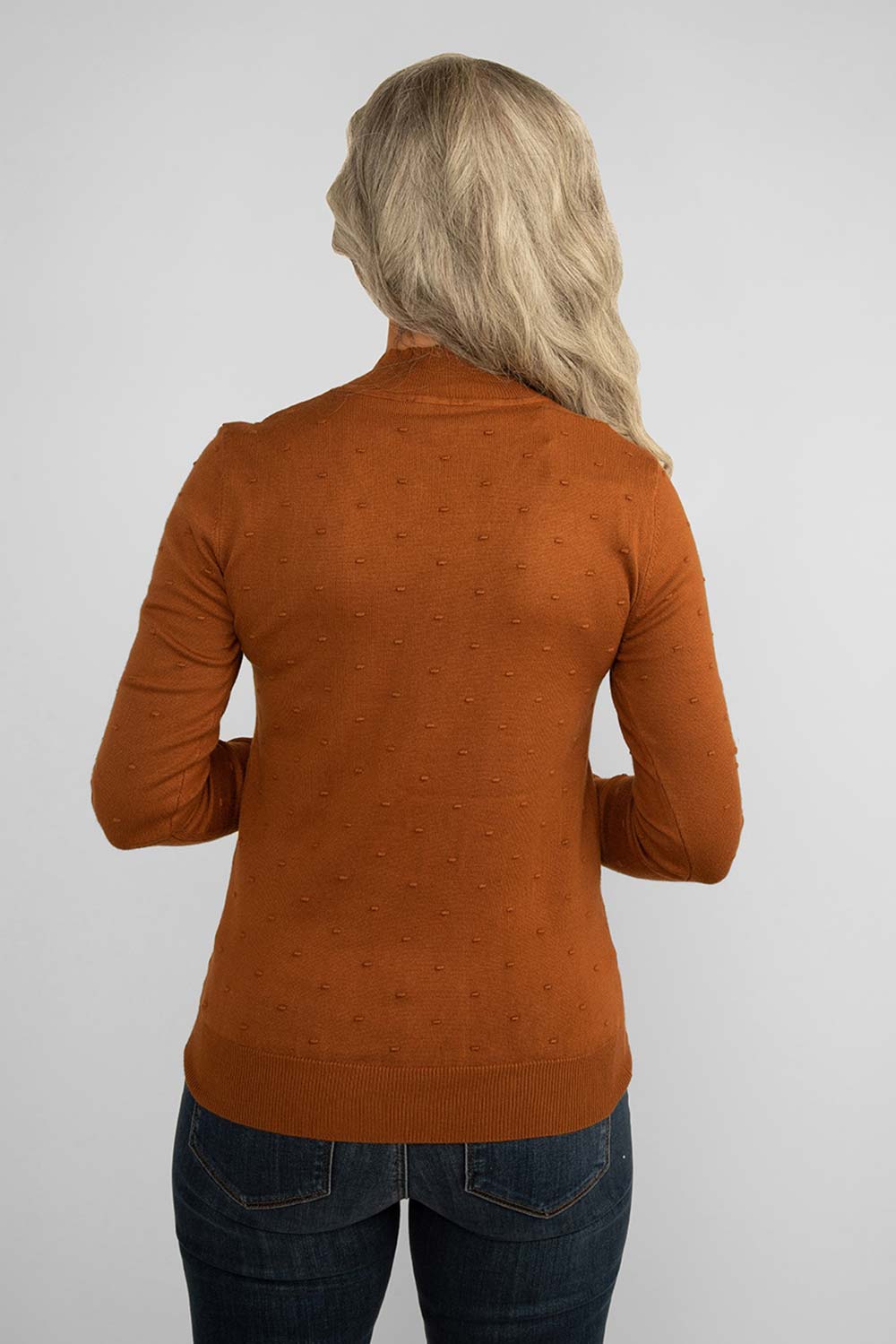 Women's Clothing CARRE NOIR (6603)  Lightweight Polka Dot Sweater in TOBACCO