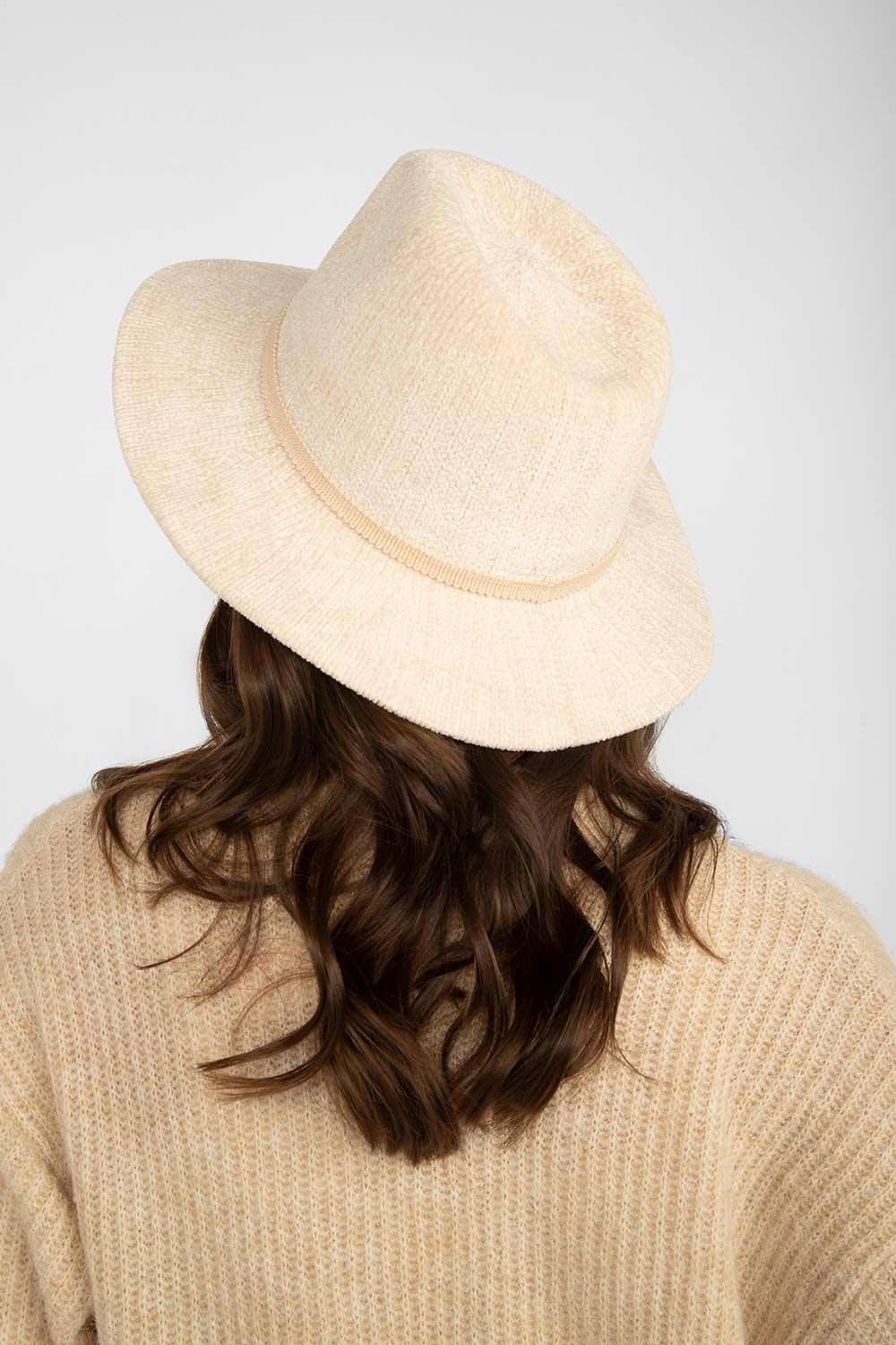 Women's Accessories CAMILLE AND CO. (CH4603) Felt Fedora Hat in BEIGE