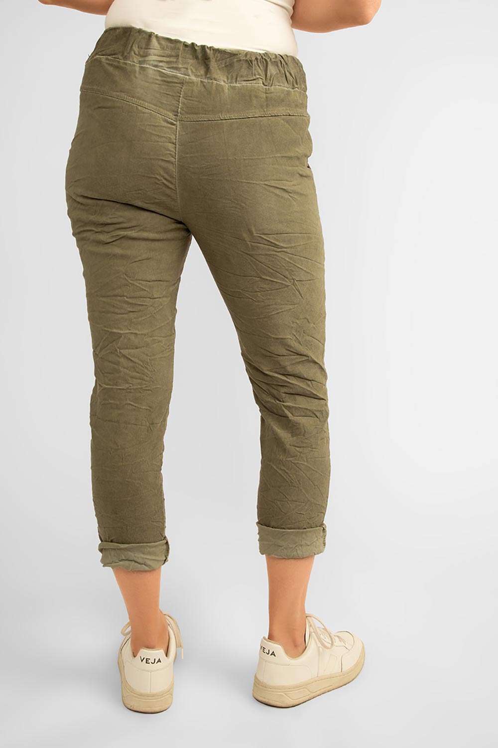 Women's Clothing BELLA AMORE (F17558RS1) Drawstring Capri Pants in ARMY