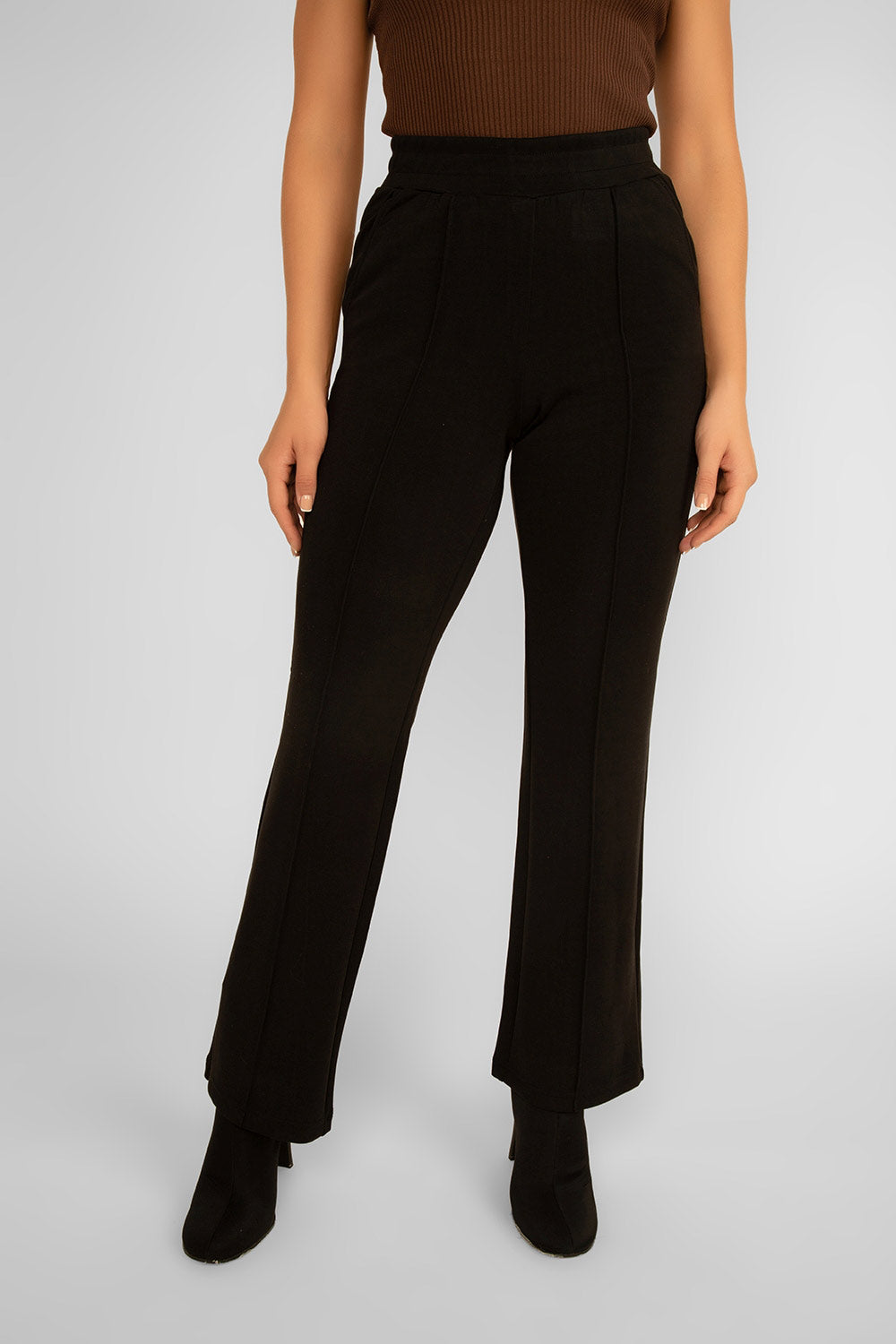 Women's Clothing ESQUALO (F2305504) Flare Modal Trousers in BLACK