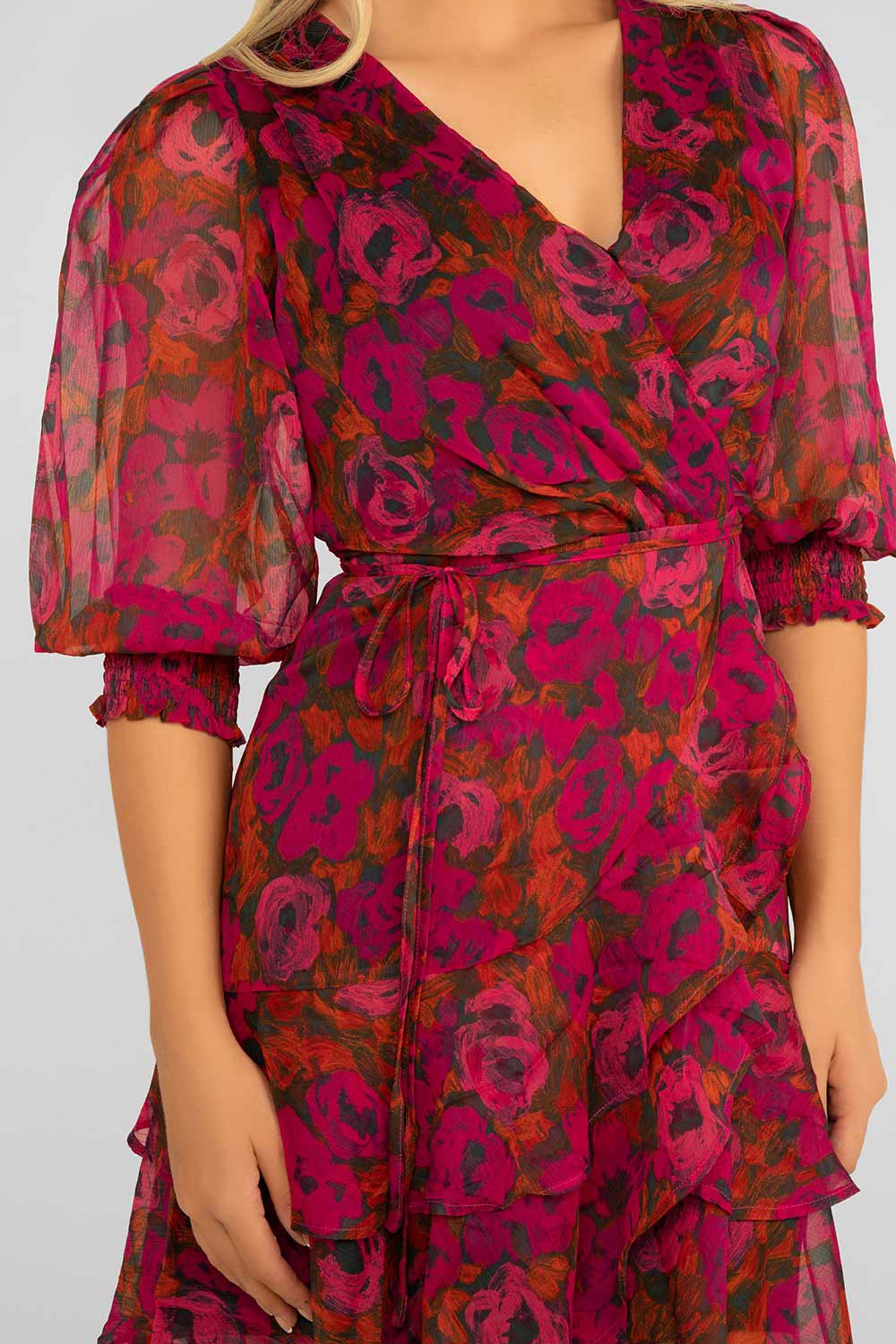 Women's Clothing ESQUALO (F2314531) Floral Wrap Dress in FLORALWILDING