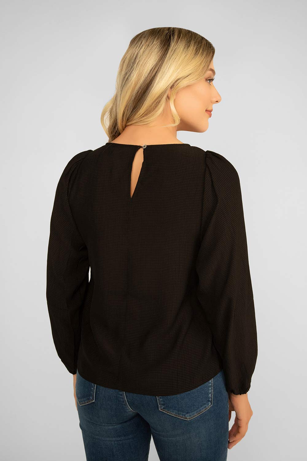 Women's Clothing ESQUALO (F2315512) Pullover Textured Blouse in BLACK