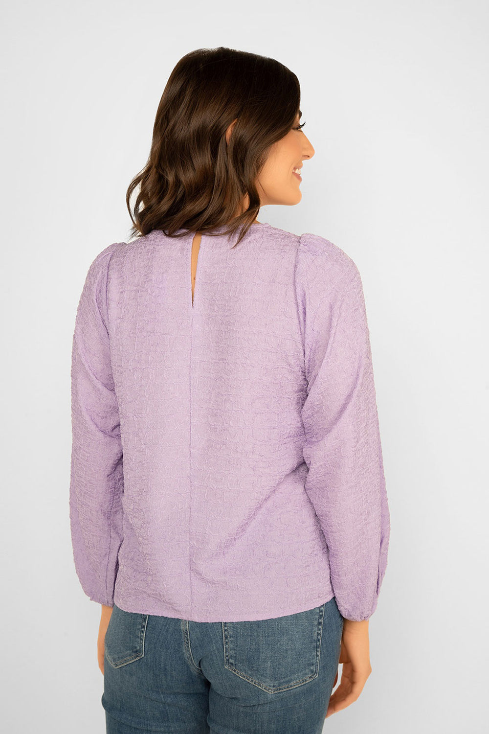 Women's Clothing ESQUALO (F2315520) Long Sleeve Crinkle Blouse in LILAC