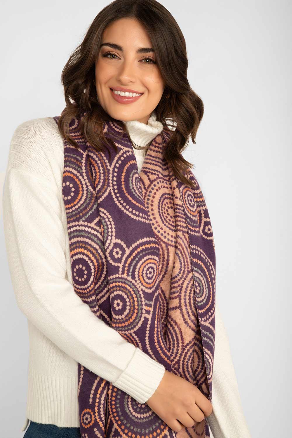Dotted Circle Print Scarf