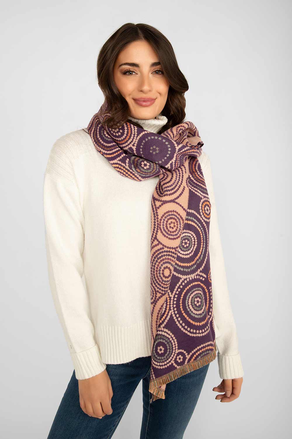 Dotted Circle Print Scarf