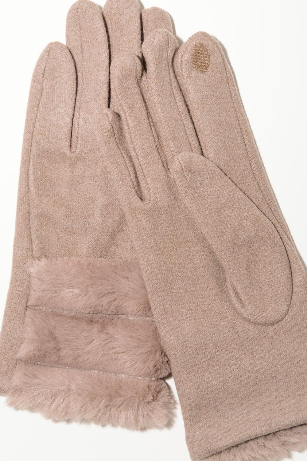 Faux Fur Trim Gloves