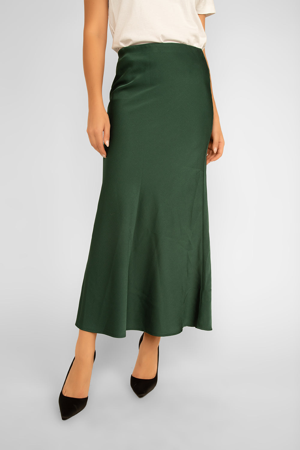 Satin Midi Skirt