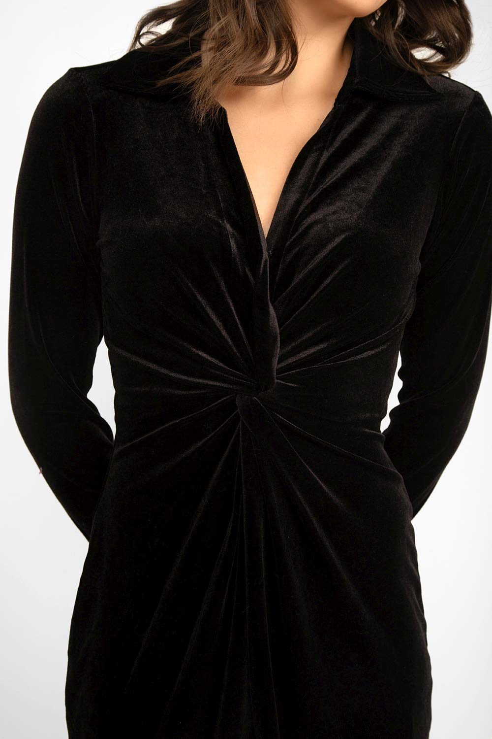Women's Clothing ESQUALO (W2330724) Velvet Dress in BLACK